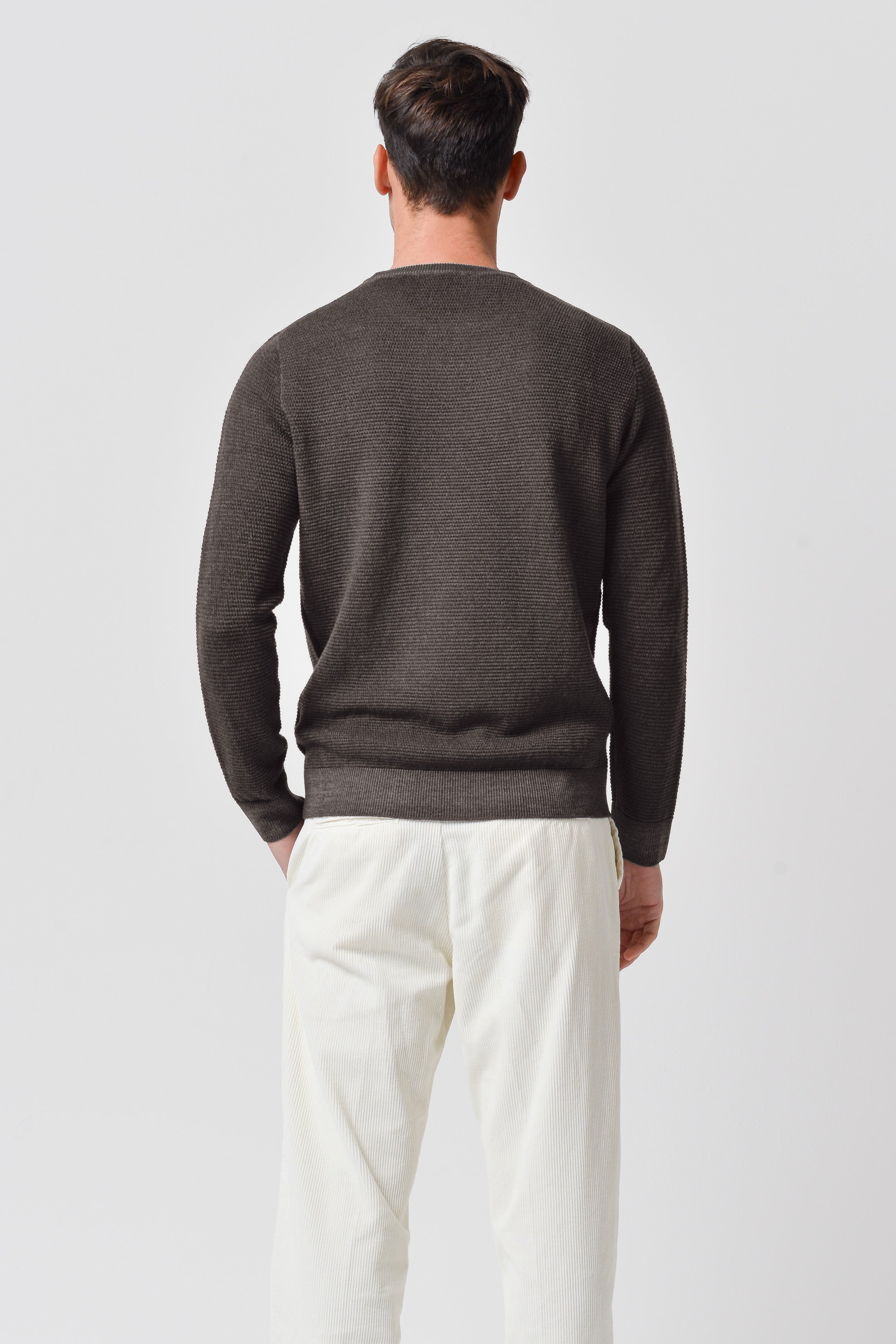 Dorset - Waffle Crewneck Sweater - Cliff