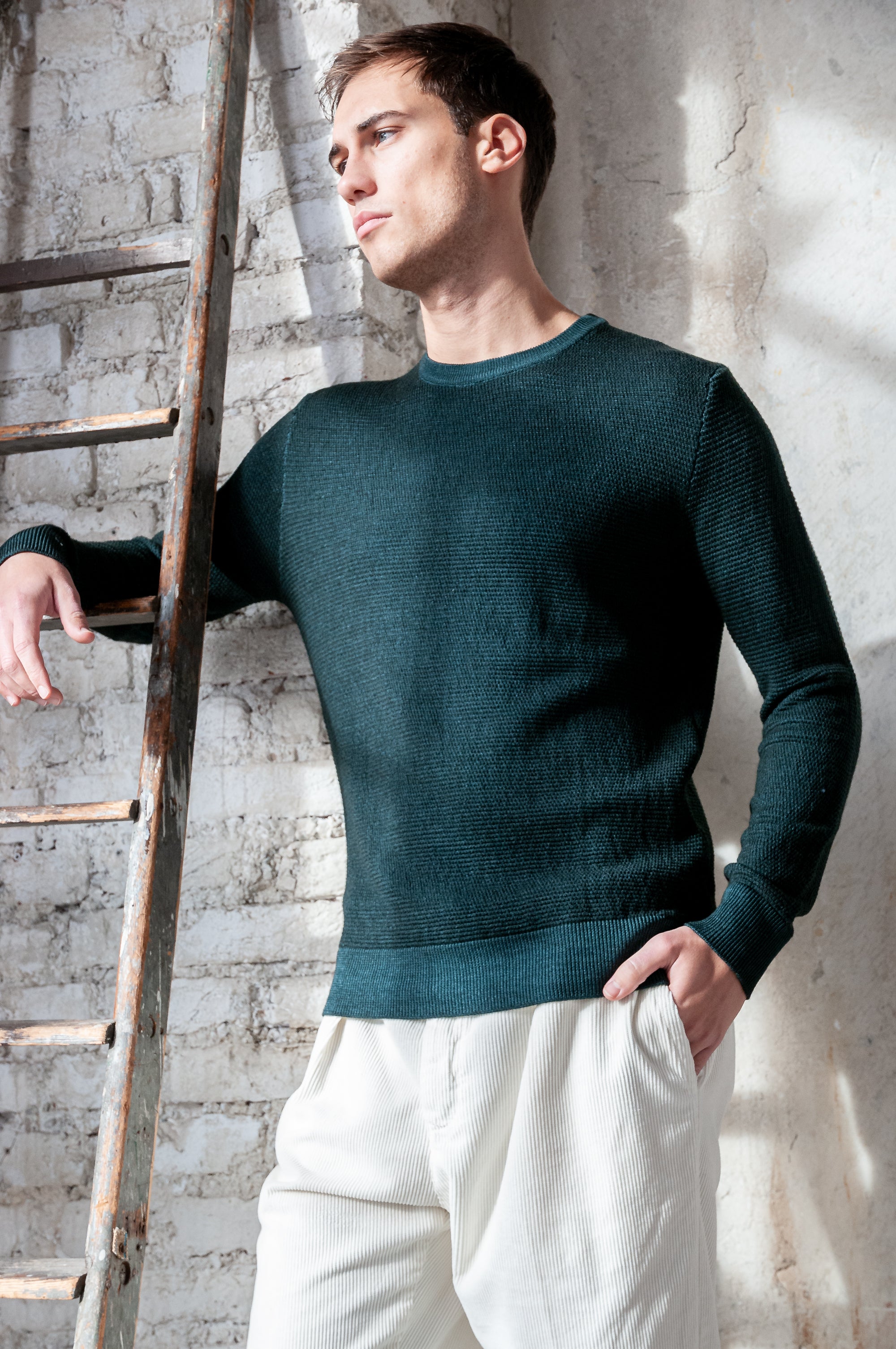 Dorset - Waffle Crewneck Sweater - British
