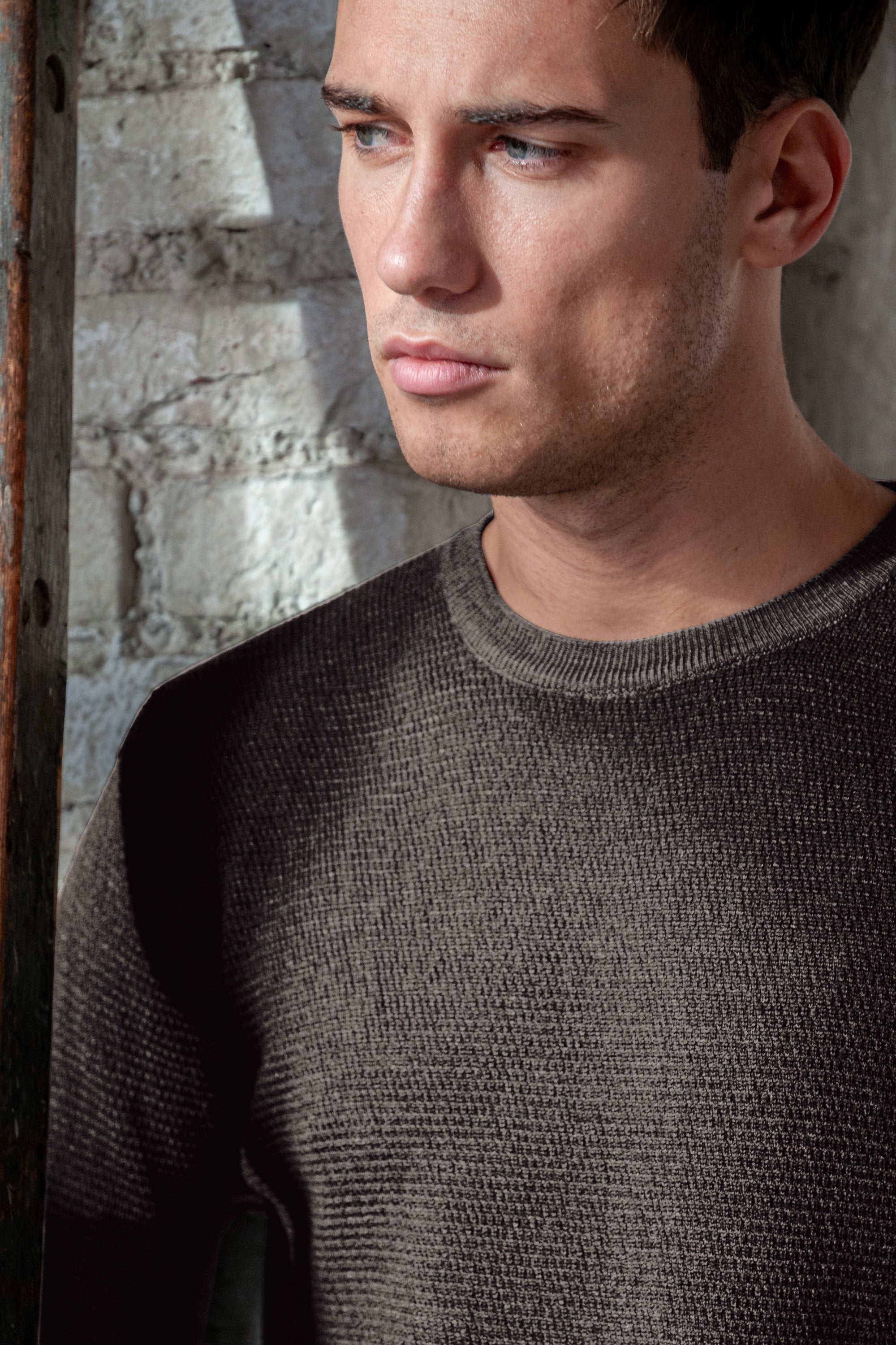 Dorset - Waffle Crewneck Sweater - Cliff