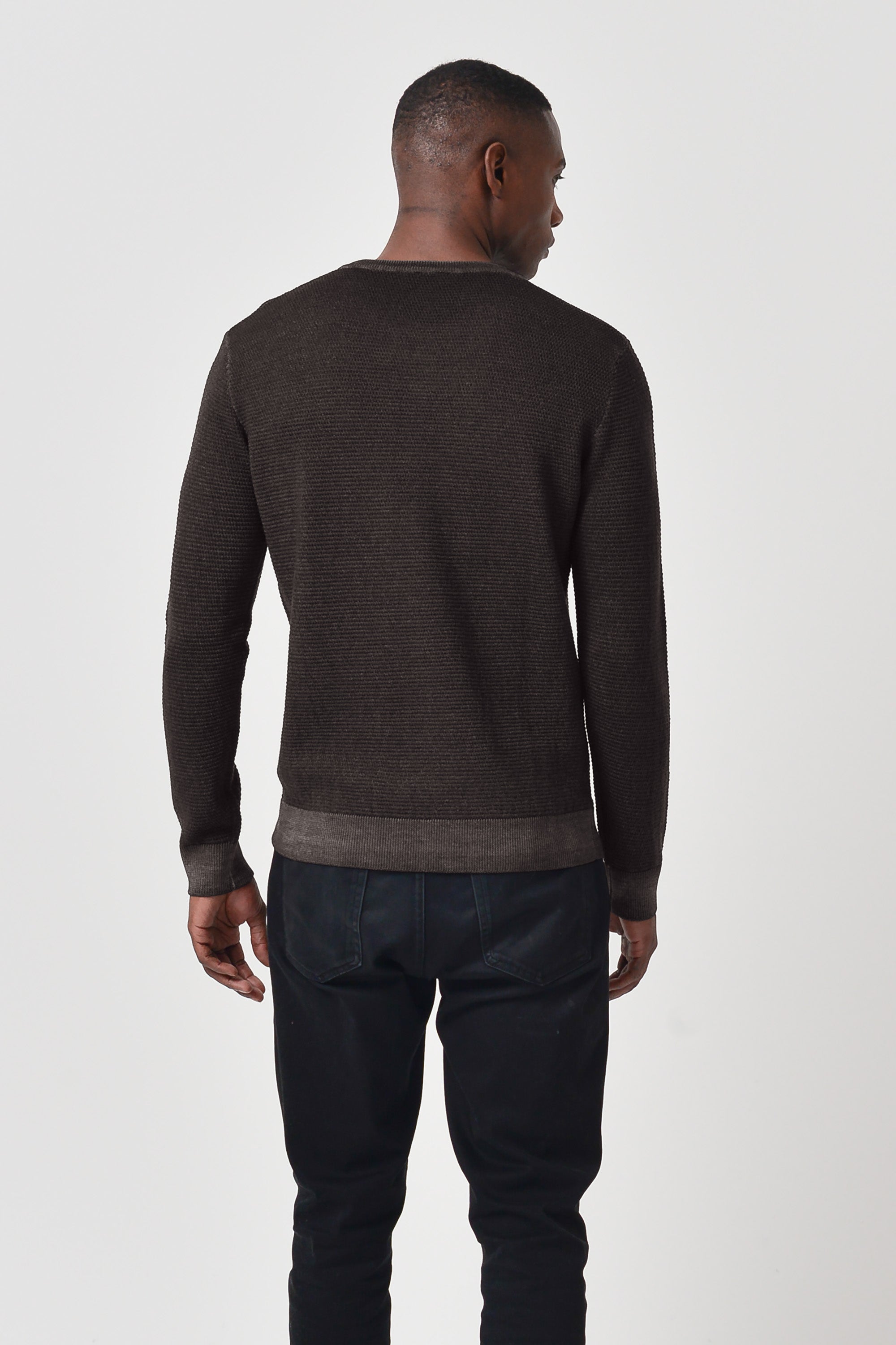 Dorset - Waffle Crewneck Sweater - Cliff