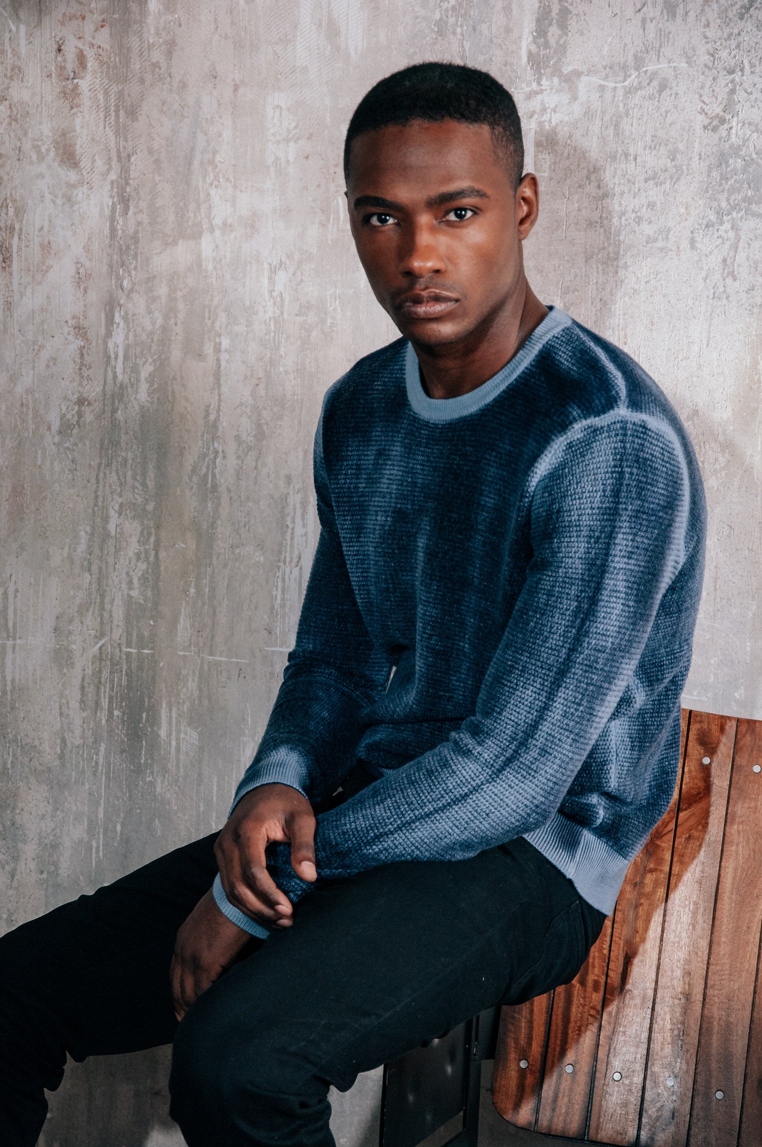 Dorset Rock Art Maglione Girocollo Grana Riso - Nocturnal