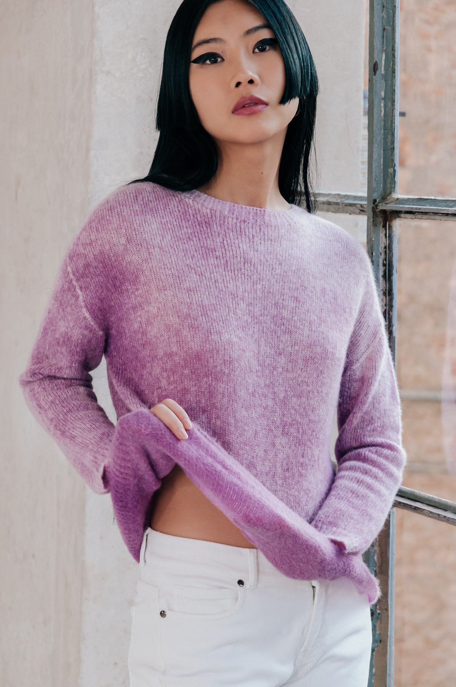 Crook Frost Art Sweater - Ciclamino