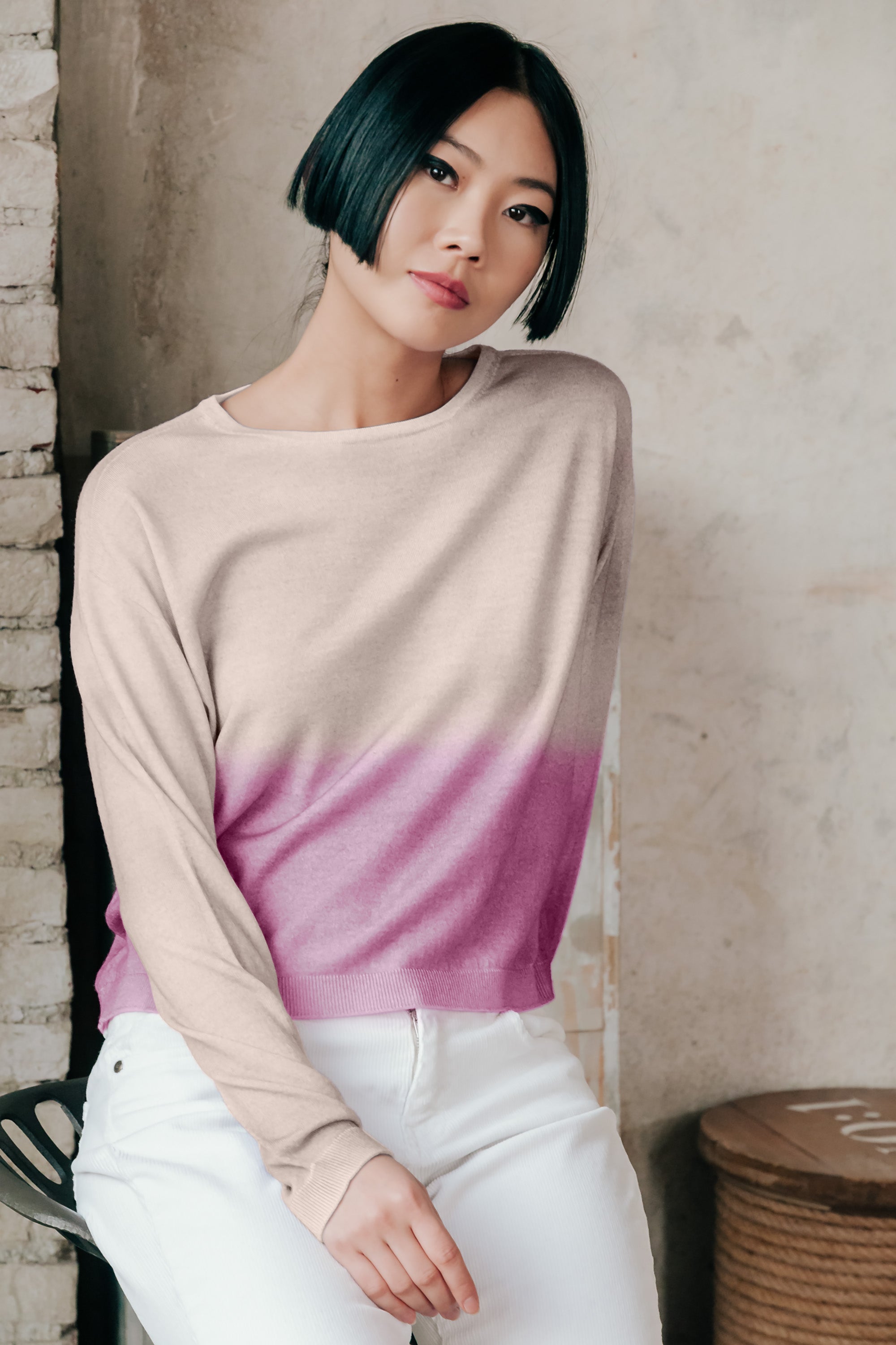 Kathy X-Spray Art Sweater - Auburn