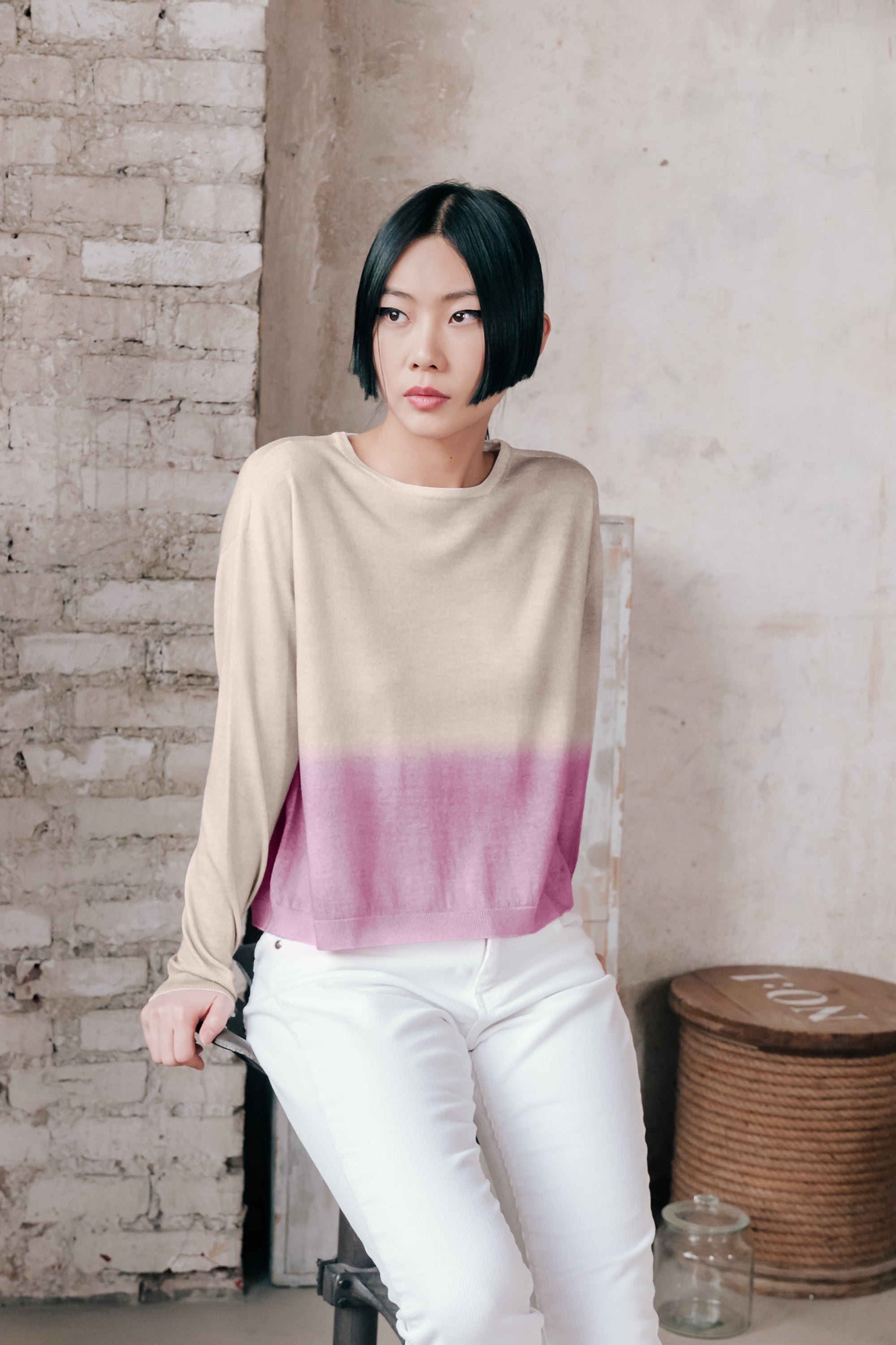 Kathy X-Spray Art Sweater - Auburn