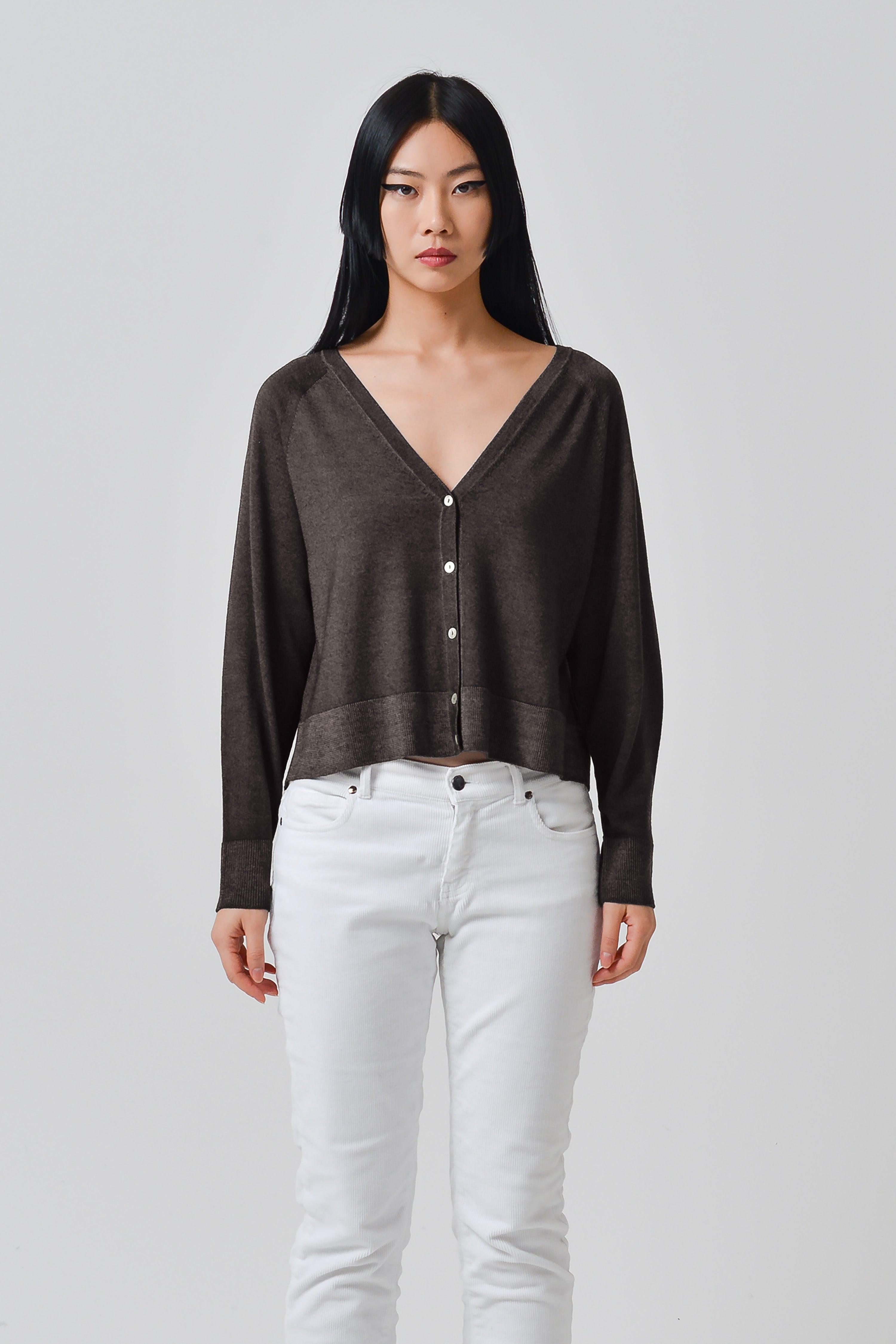 Lily Merino Cardigan - Cliff