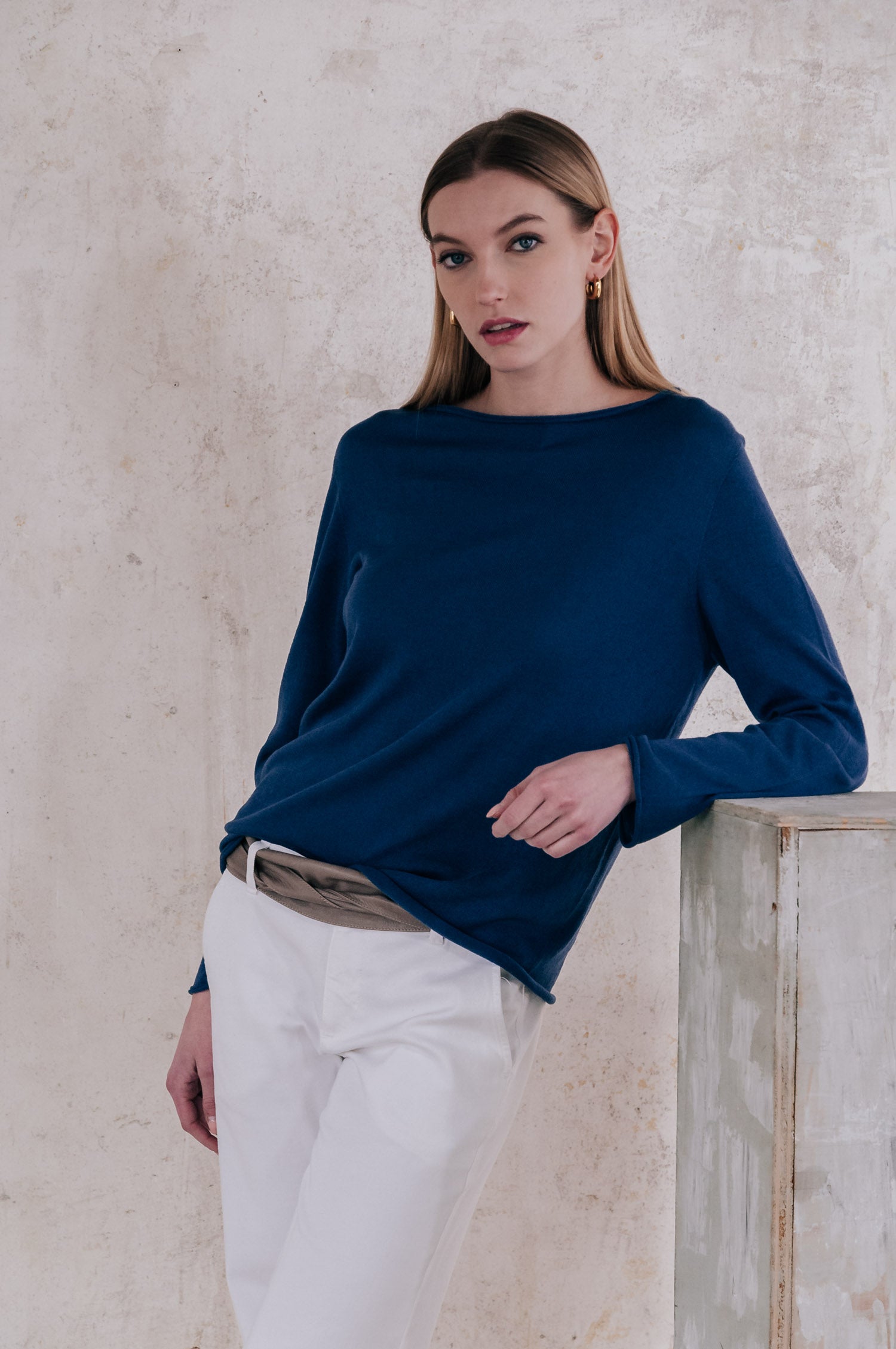 Maggie Iced Crewneck Sweater - Pacific