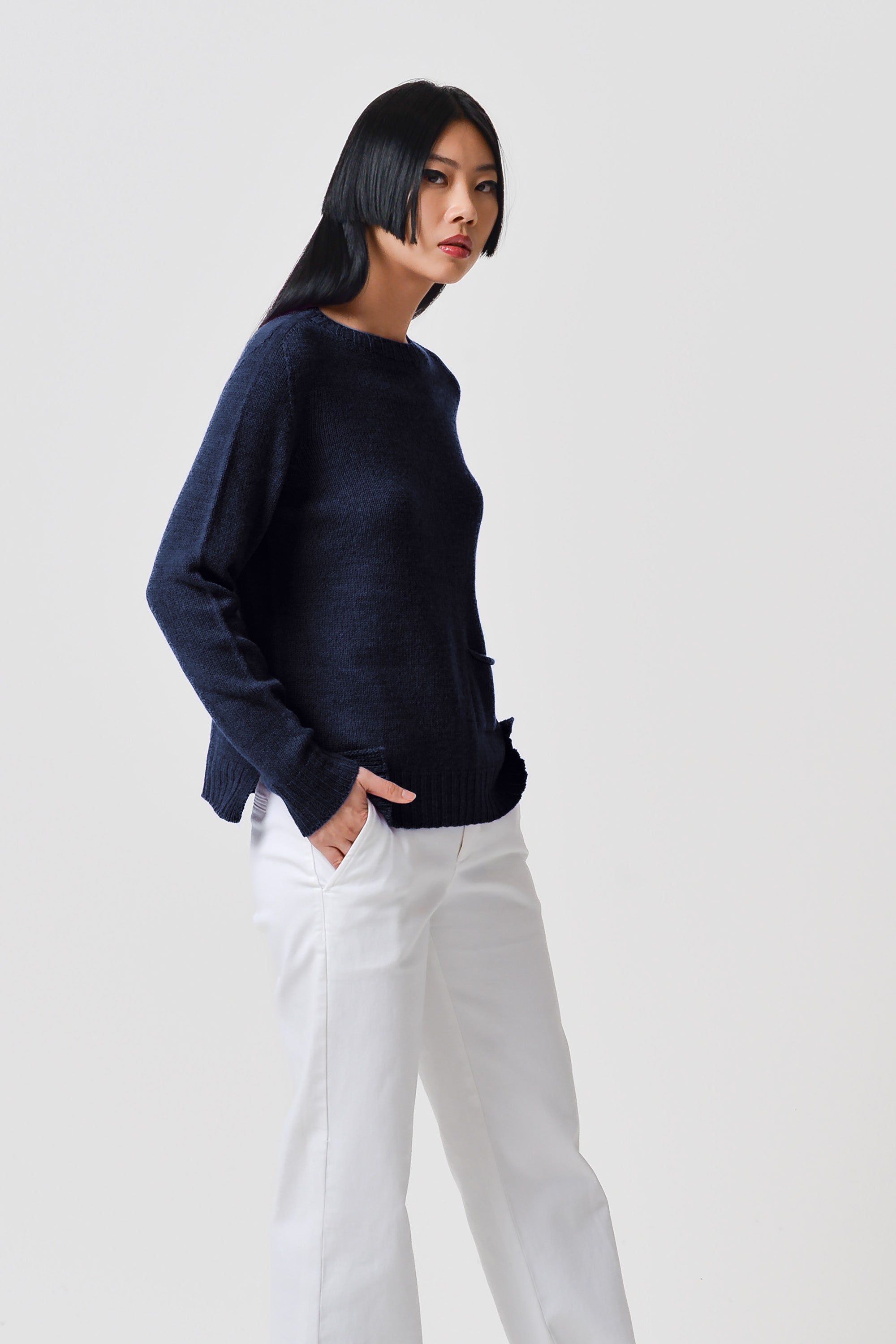Milton Crewneck Sweater - Navy