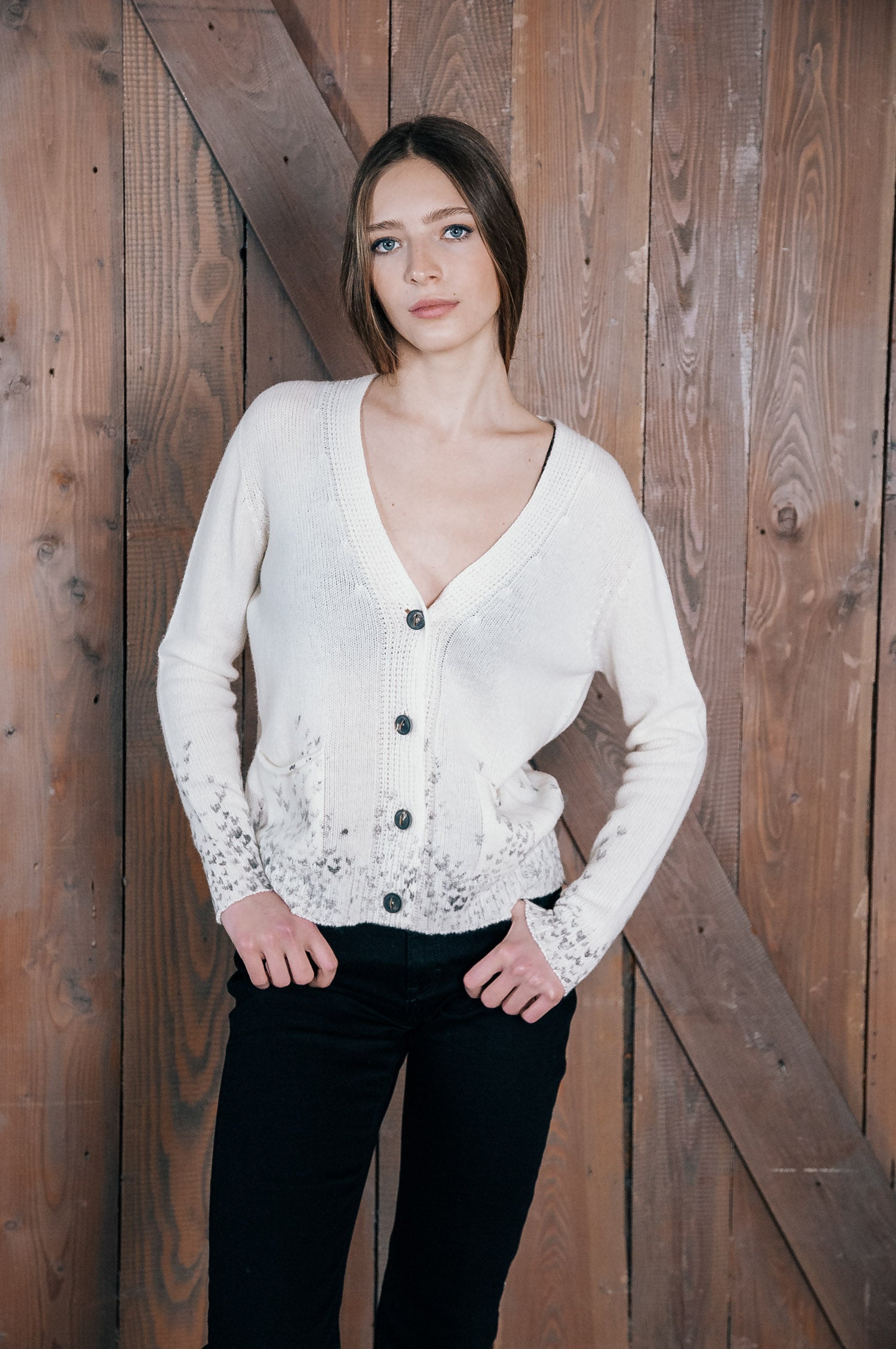 Elgin Yoke Art Cardigan - Foam