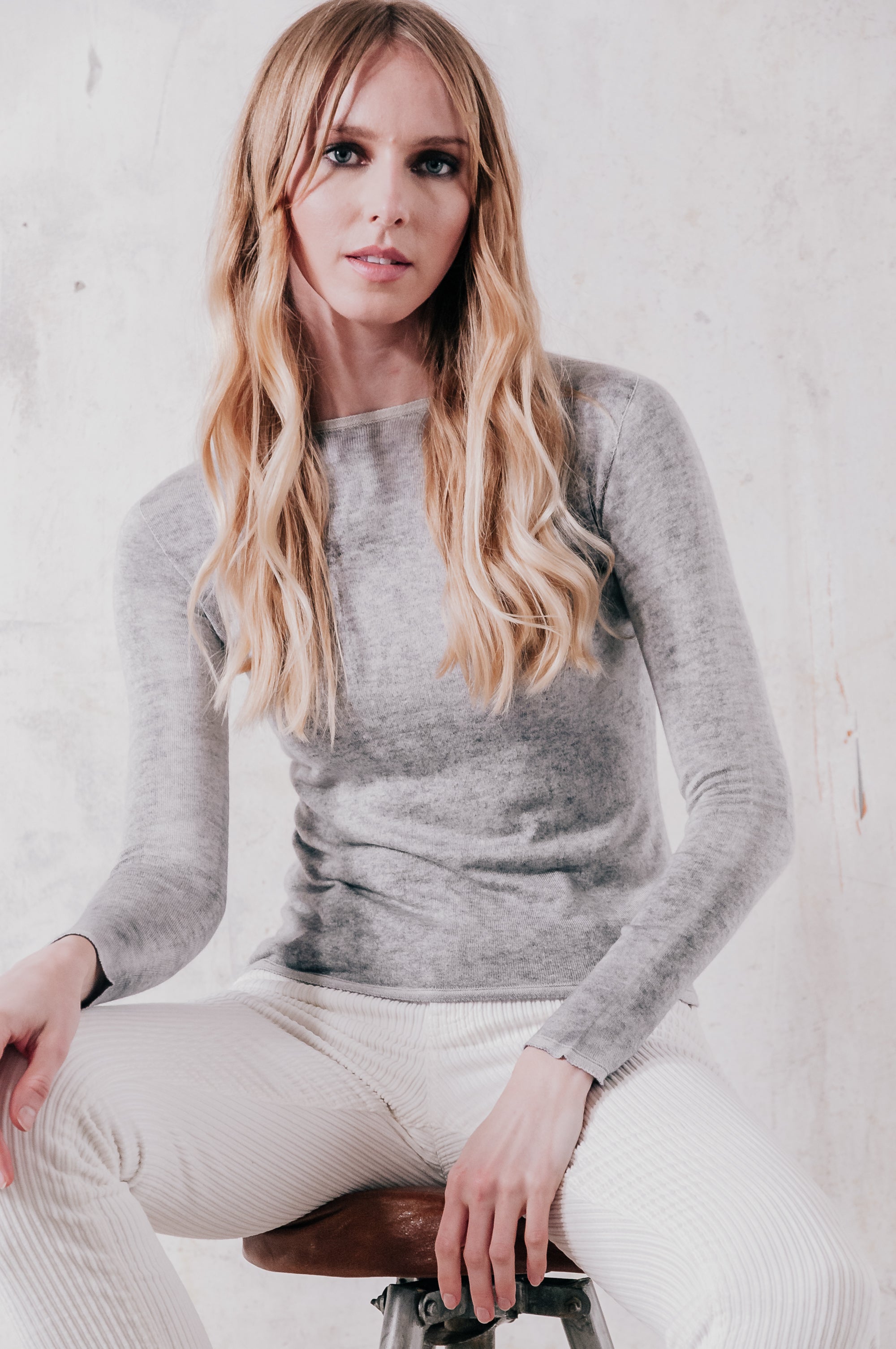 Bella Frost Art - Crewneck Light Sweater - Granite