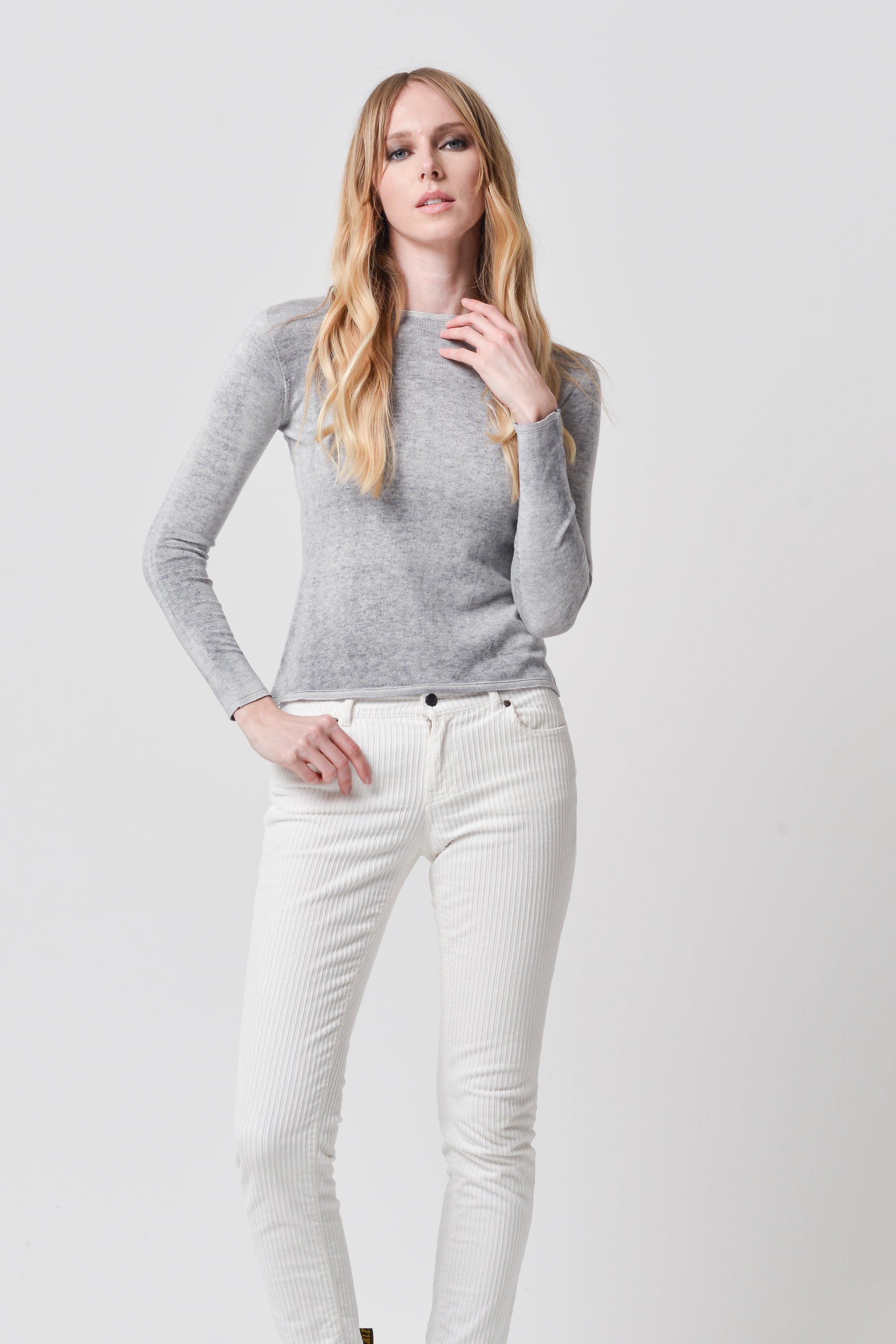 Bella Frost Art - Crewneck Light Sweater - Granite