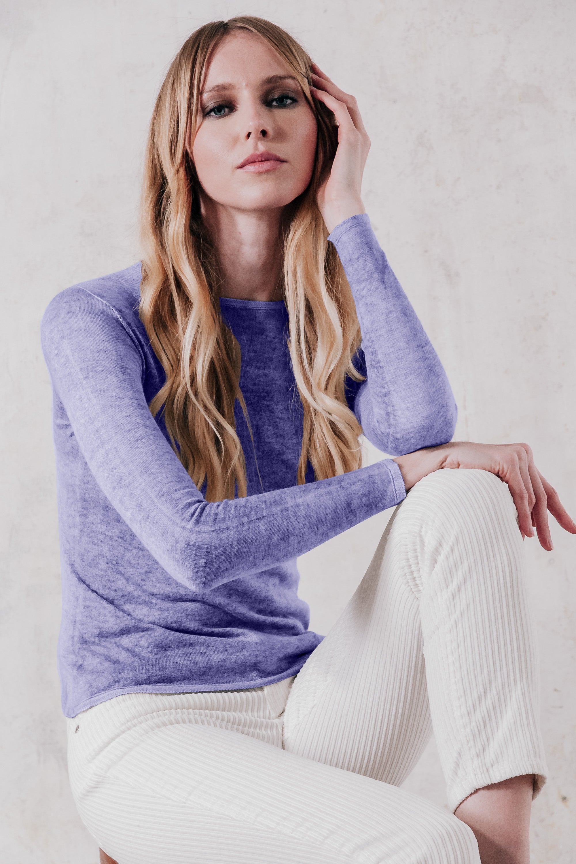 Bella Frost Art - Crewneck Light Sweater - Viola