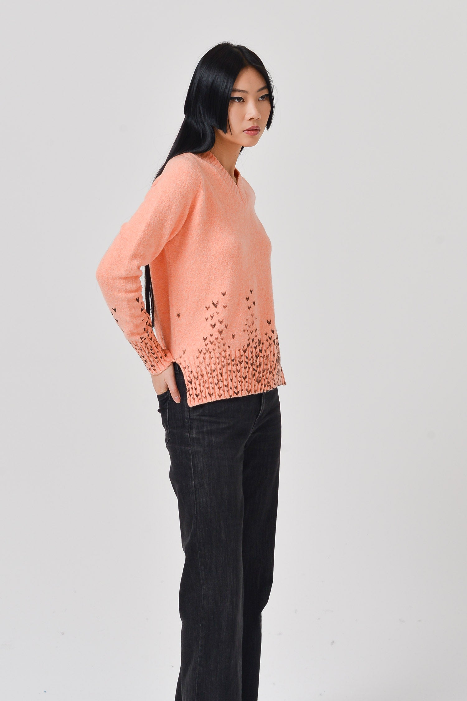 Maglia Demi Yoke Art - Orange