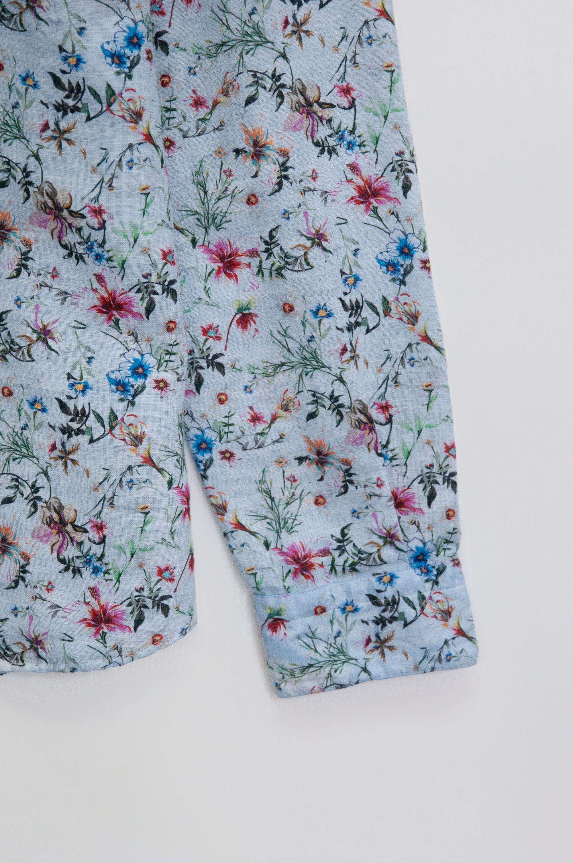 Collarless Flower Shirt - Aria