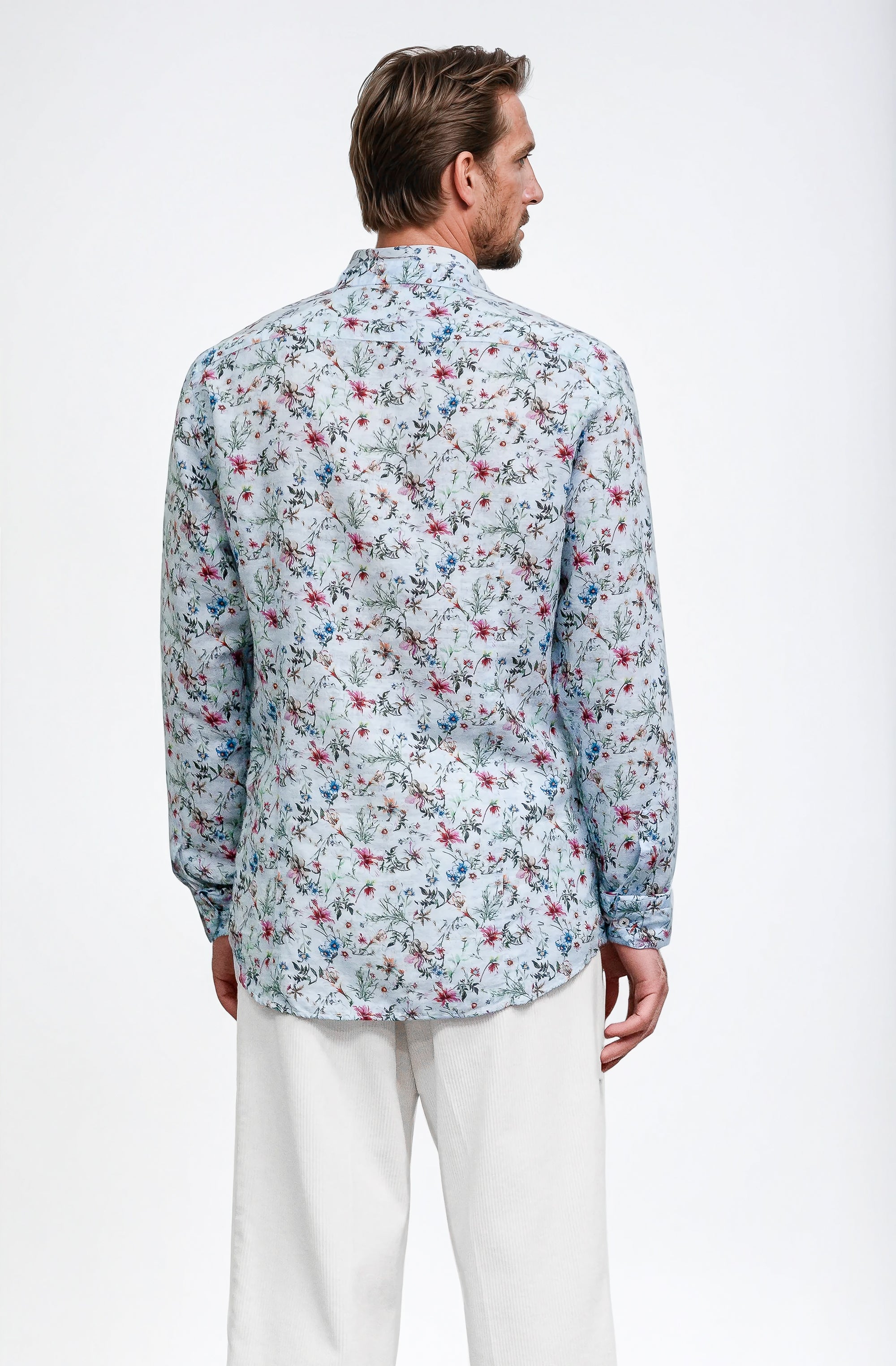 Collarless Flower Shirt - Aria