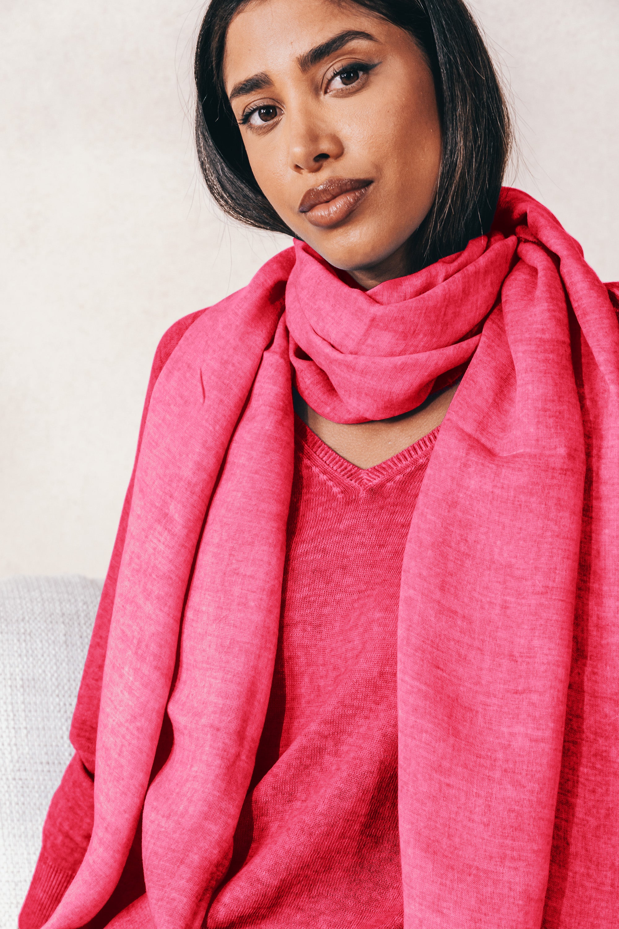 Piuma Scarf in Azalea