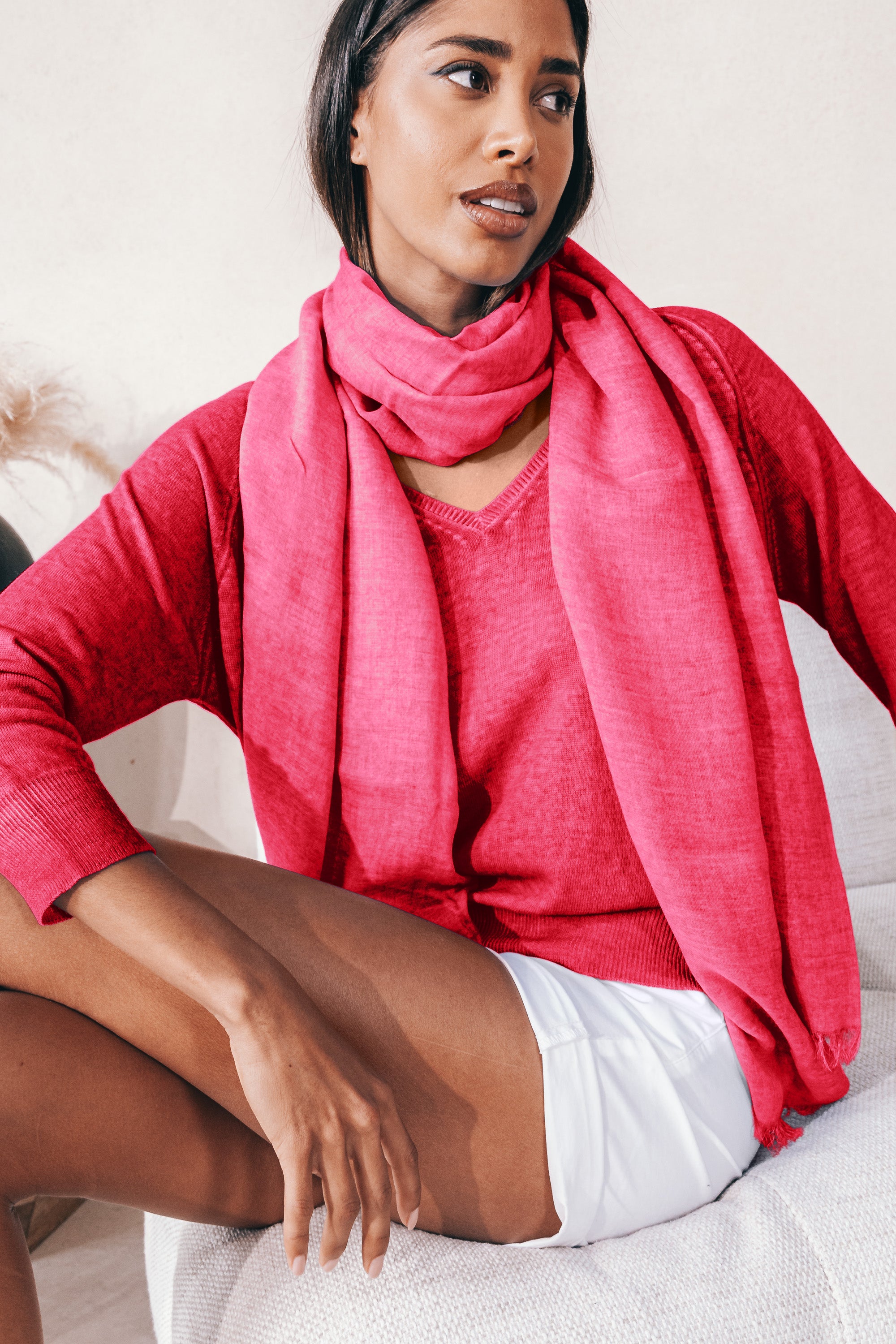 Piuma Scarf in Azalea