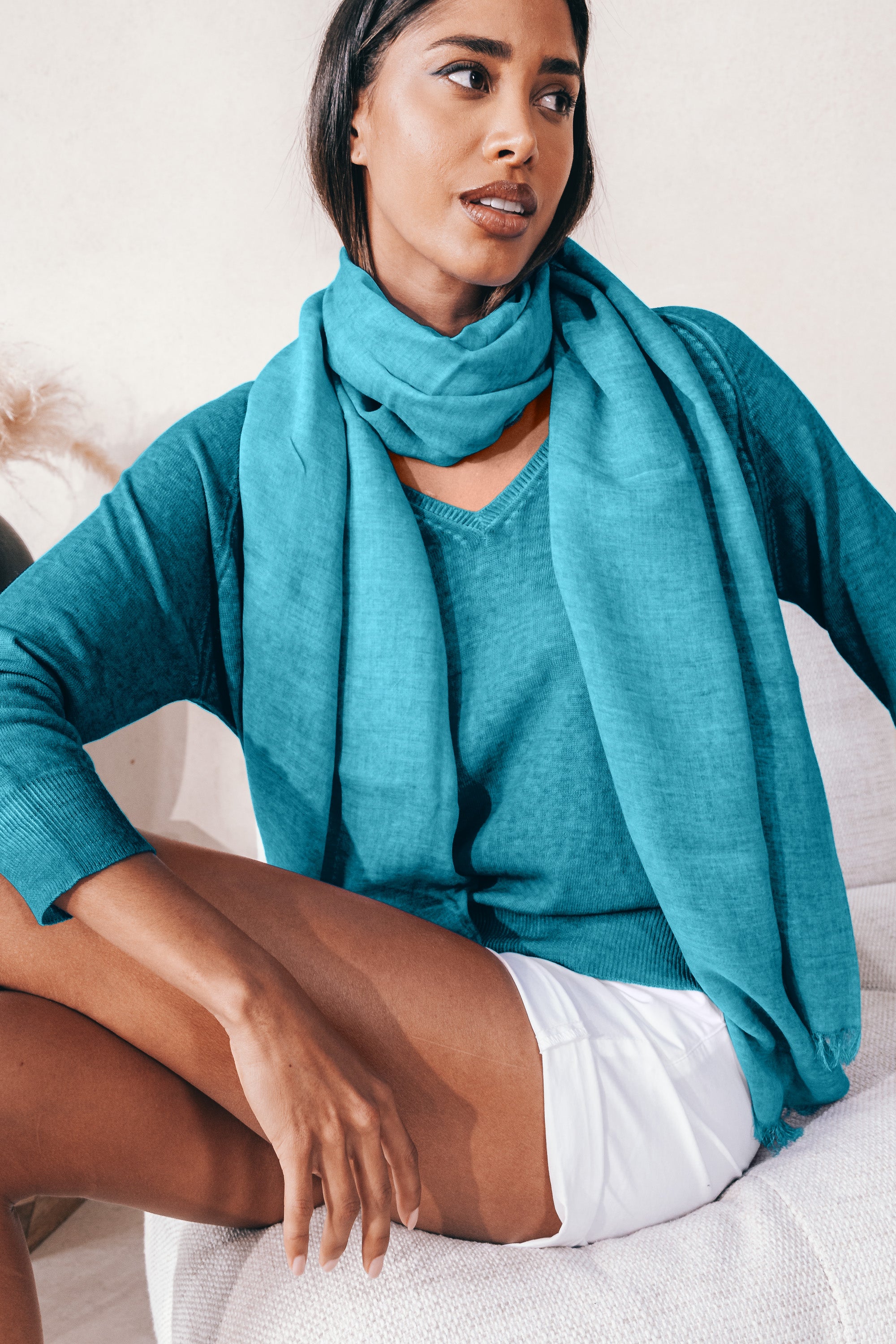 Piuma Scarf in Nettuno