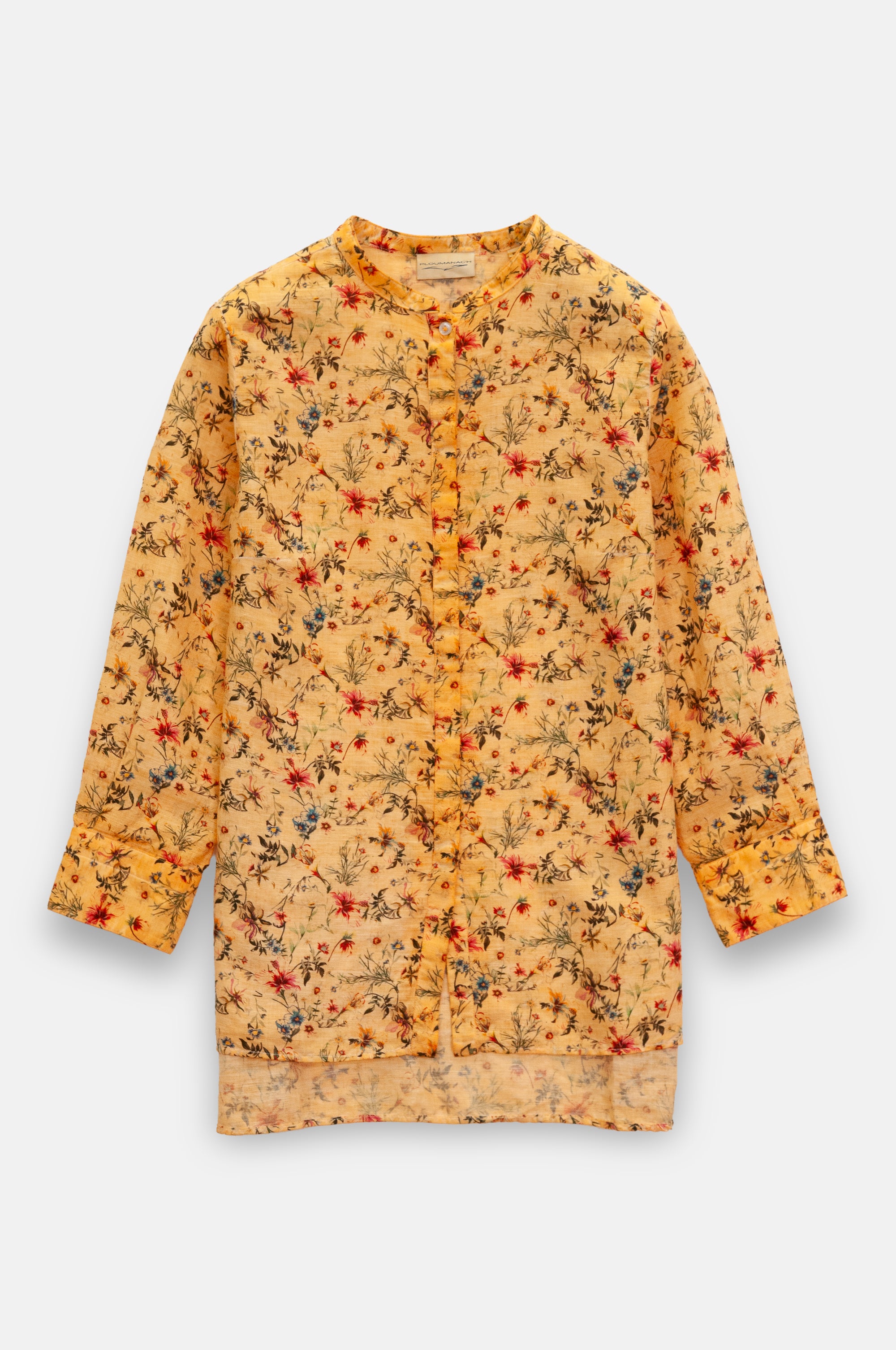 Asia Shirt in Flower in Apricot