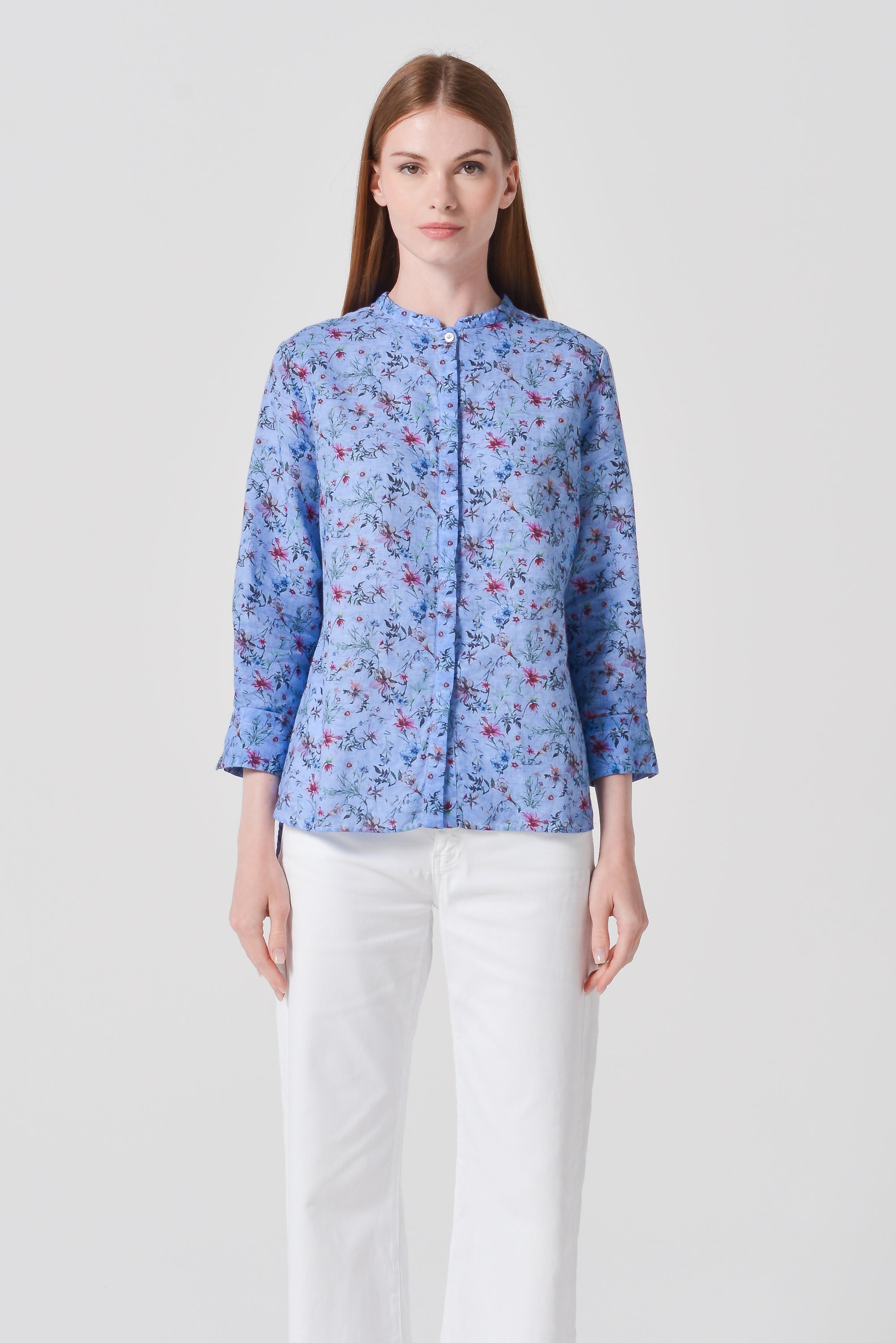 Asia Shirt in Flower in Bay