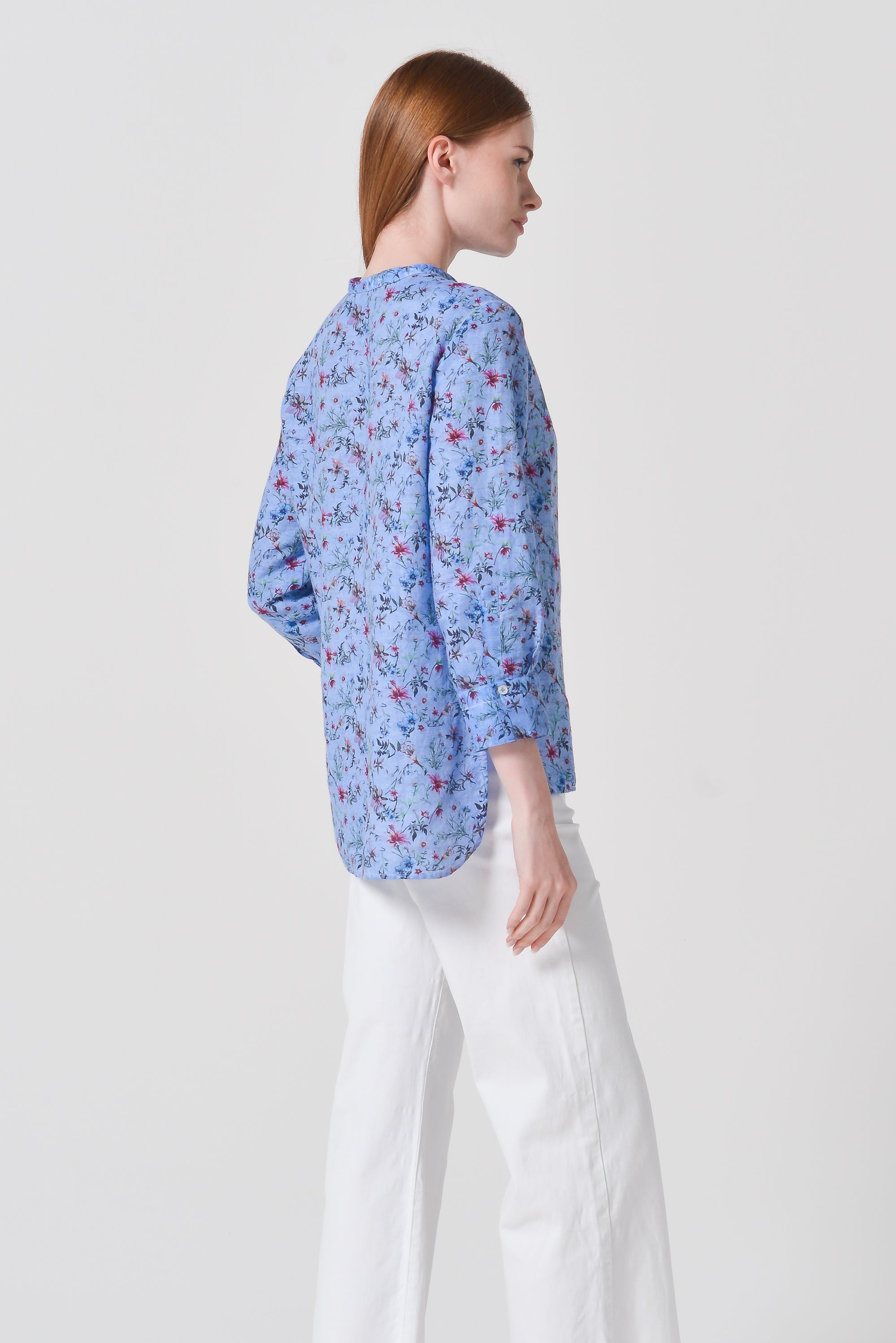 Asia Shirt in Flower in Bay