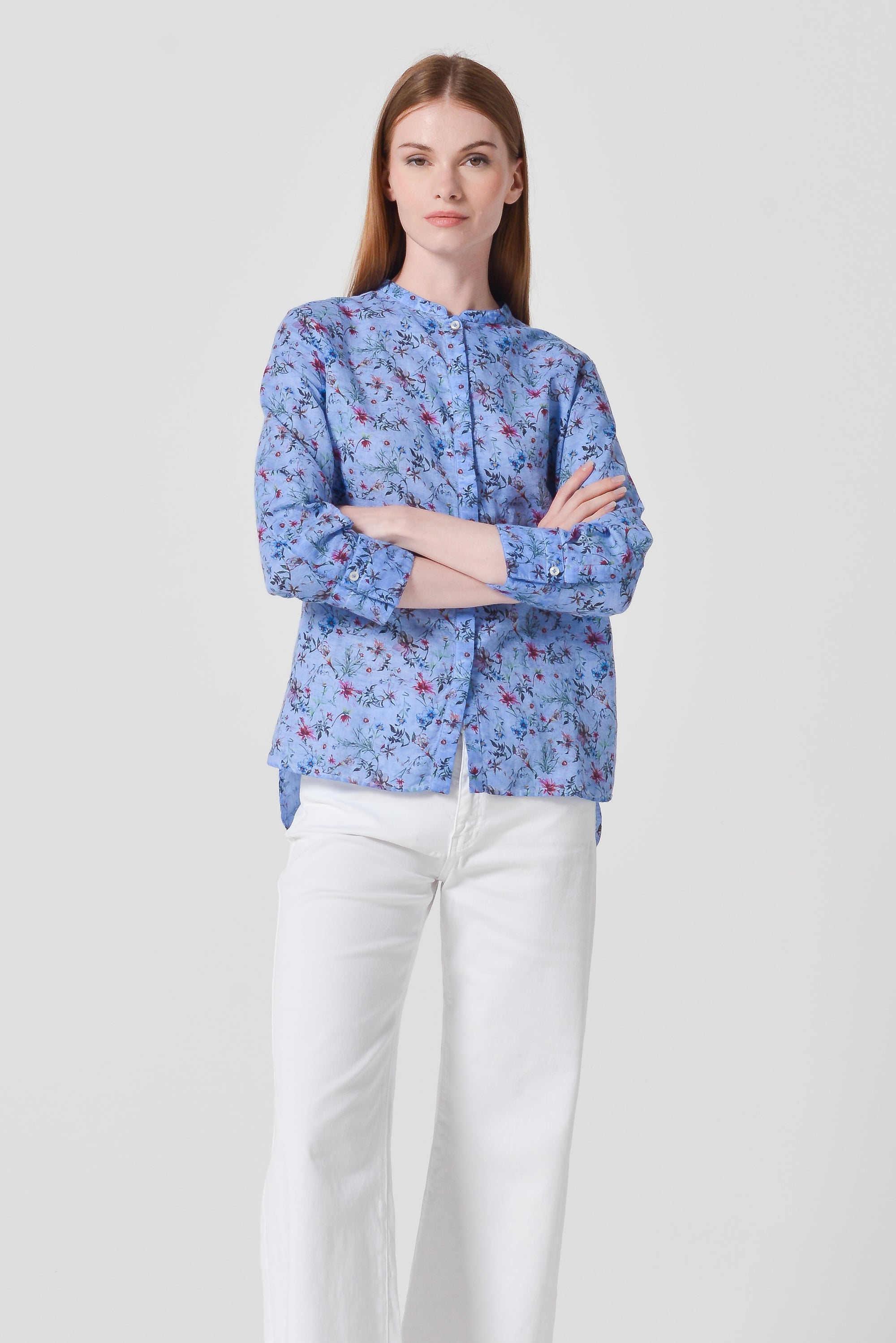 Asia Shirt in Flower in Bay