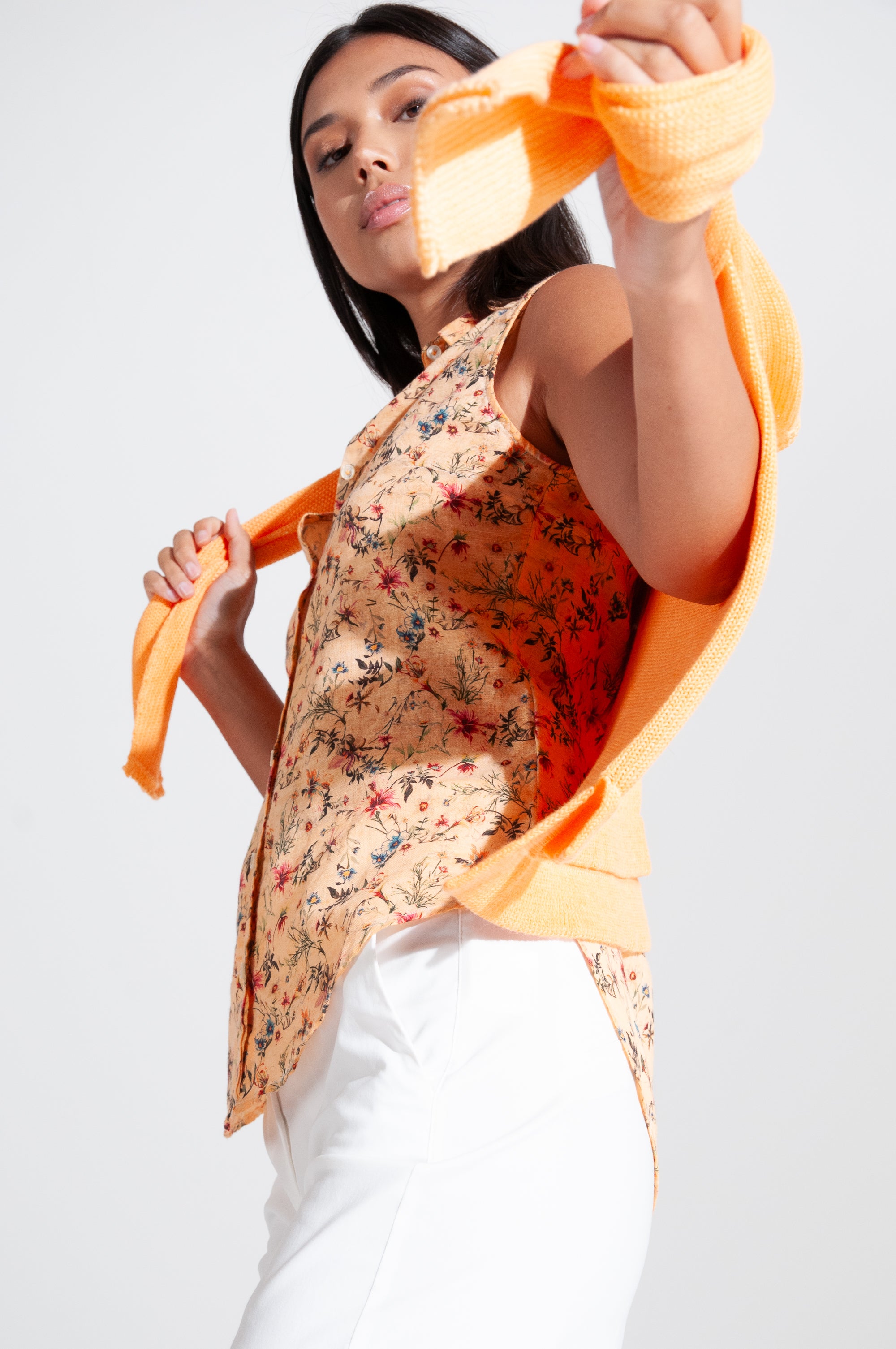 Camy Flower Blouse - Apricot