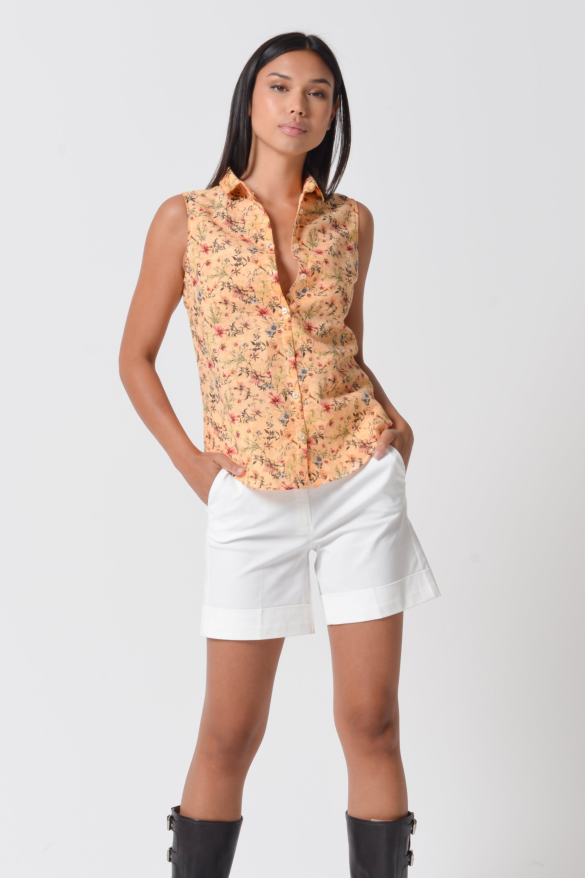 Camy Flower Blouse - Apricot