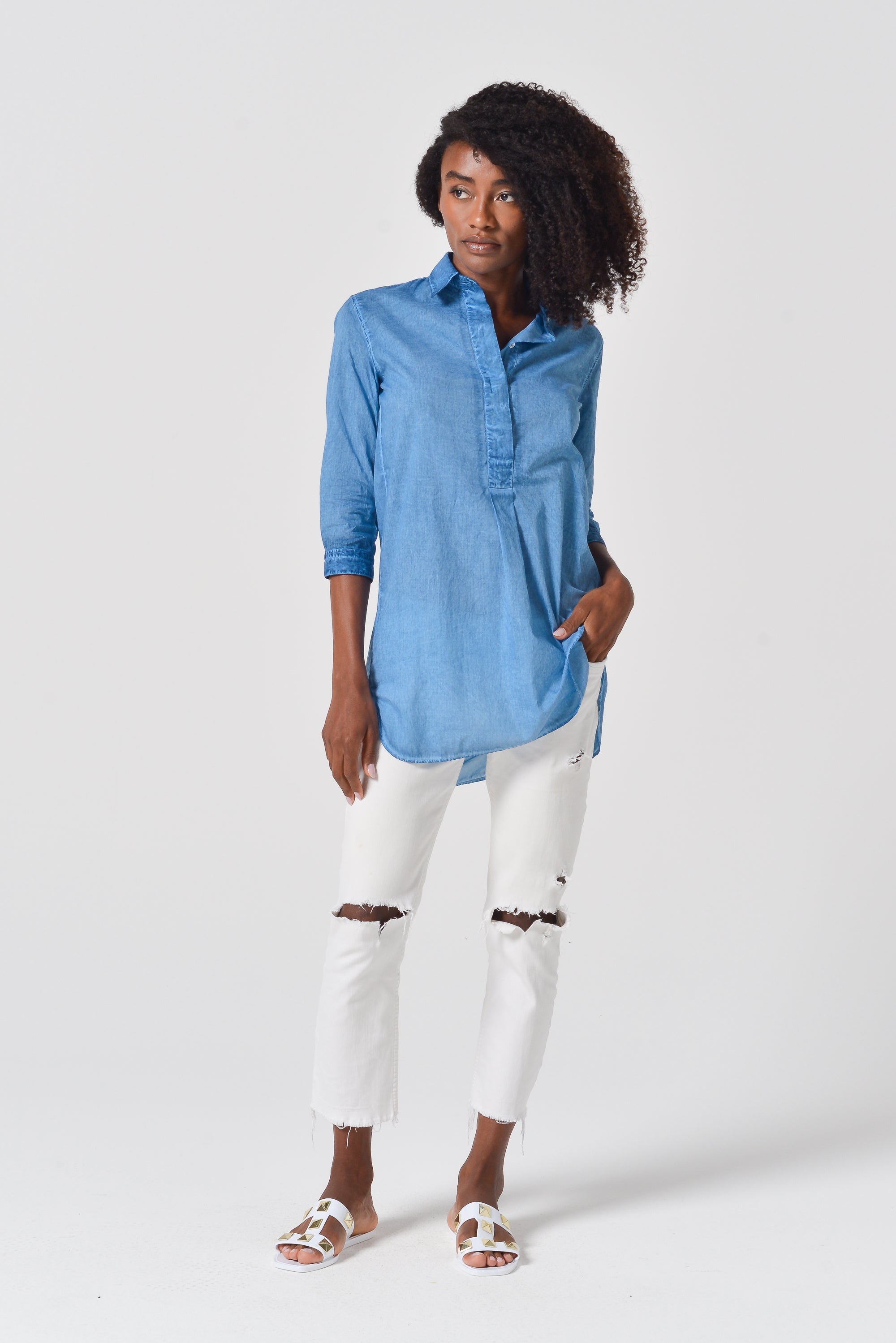 Mini Shirtdress in Breezy Cotton - Profondo