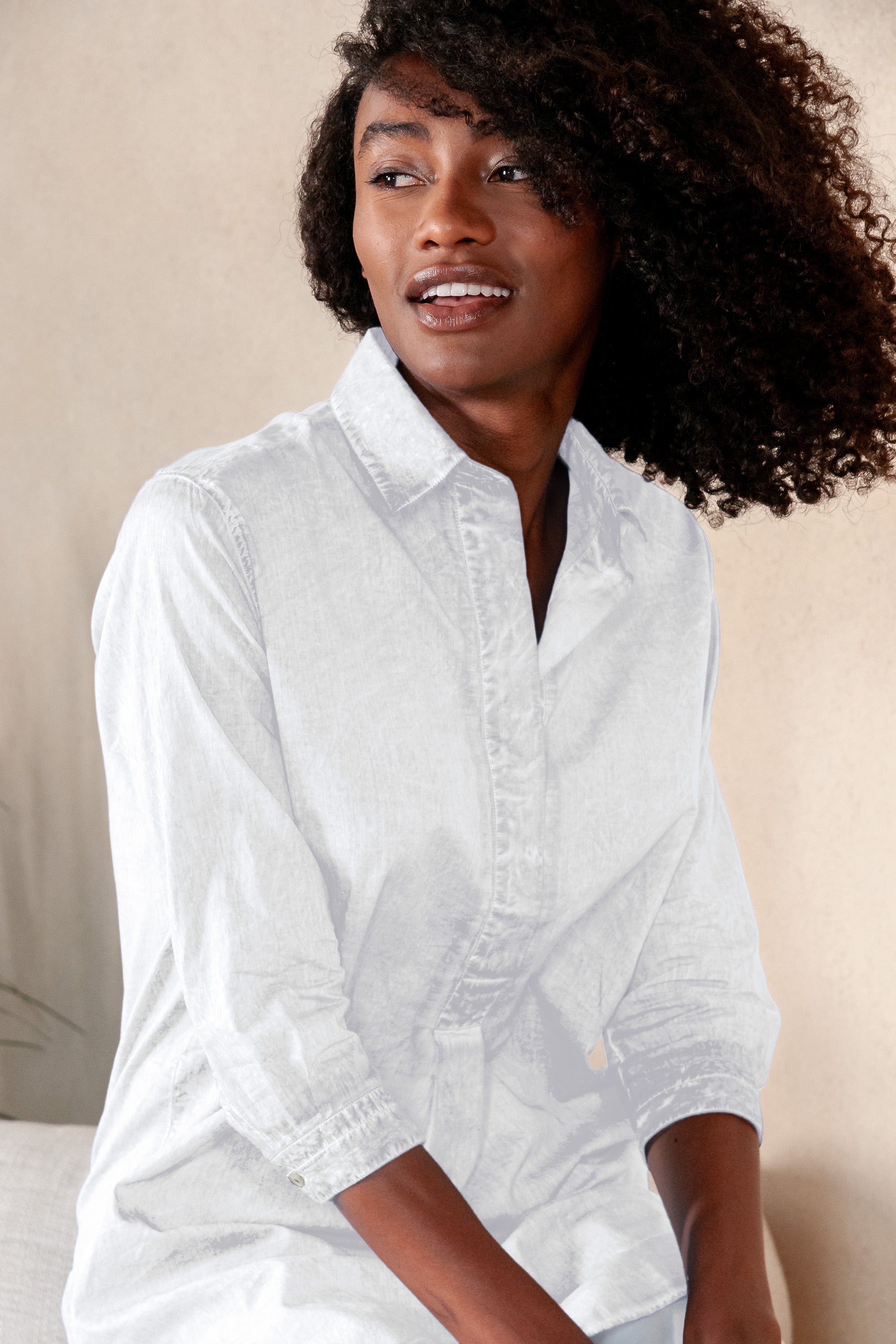 Mini Shirtdress in Breezy Cotton - White