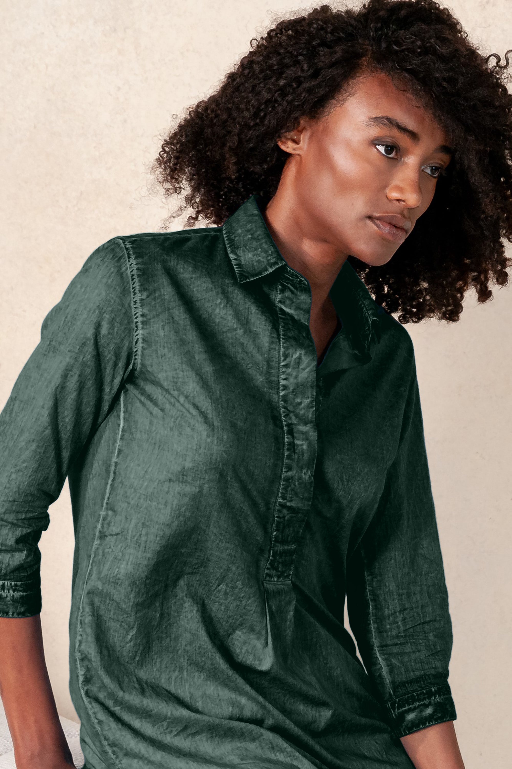 Mini Shirtdress in Breezy Cotton - Nori