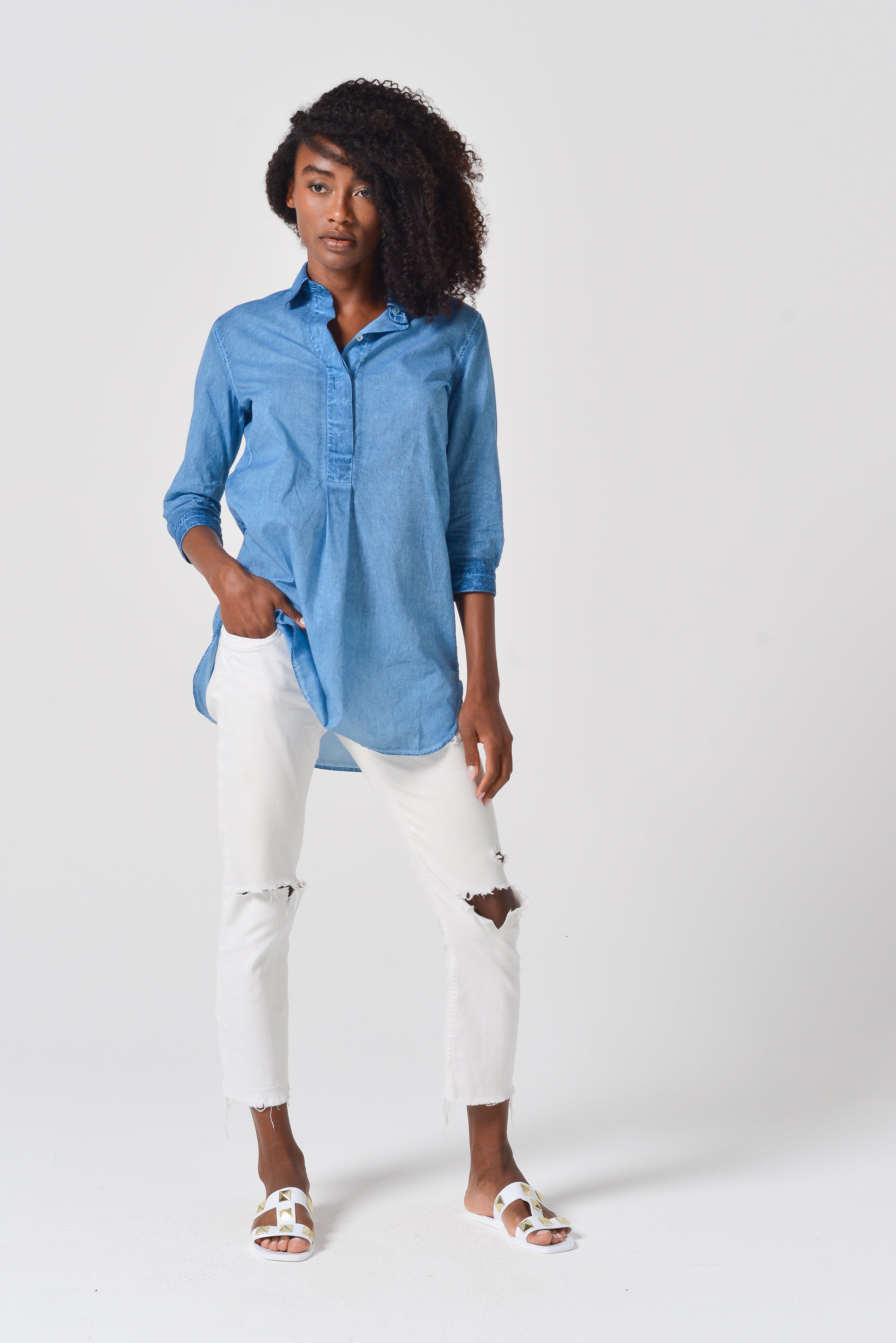Mini Shirtdress in Breezy Cotton - Profondo