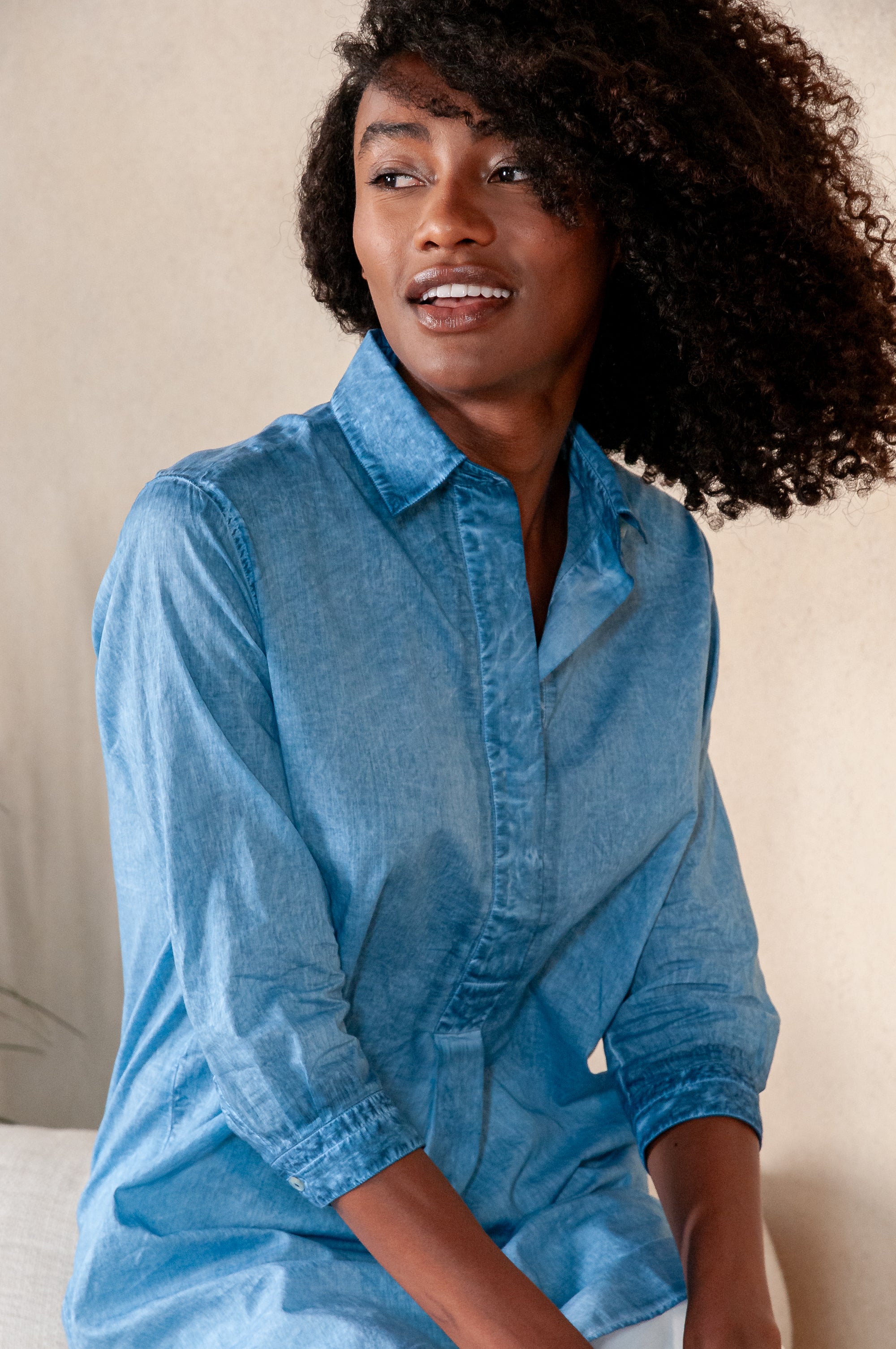 Mini Shirtdress in Breezy Cotton - Profondo