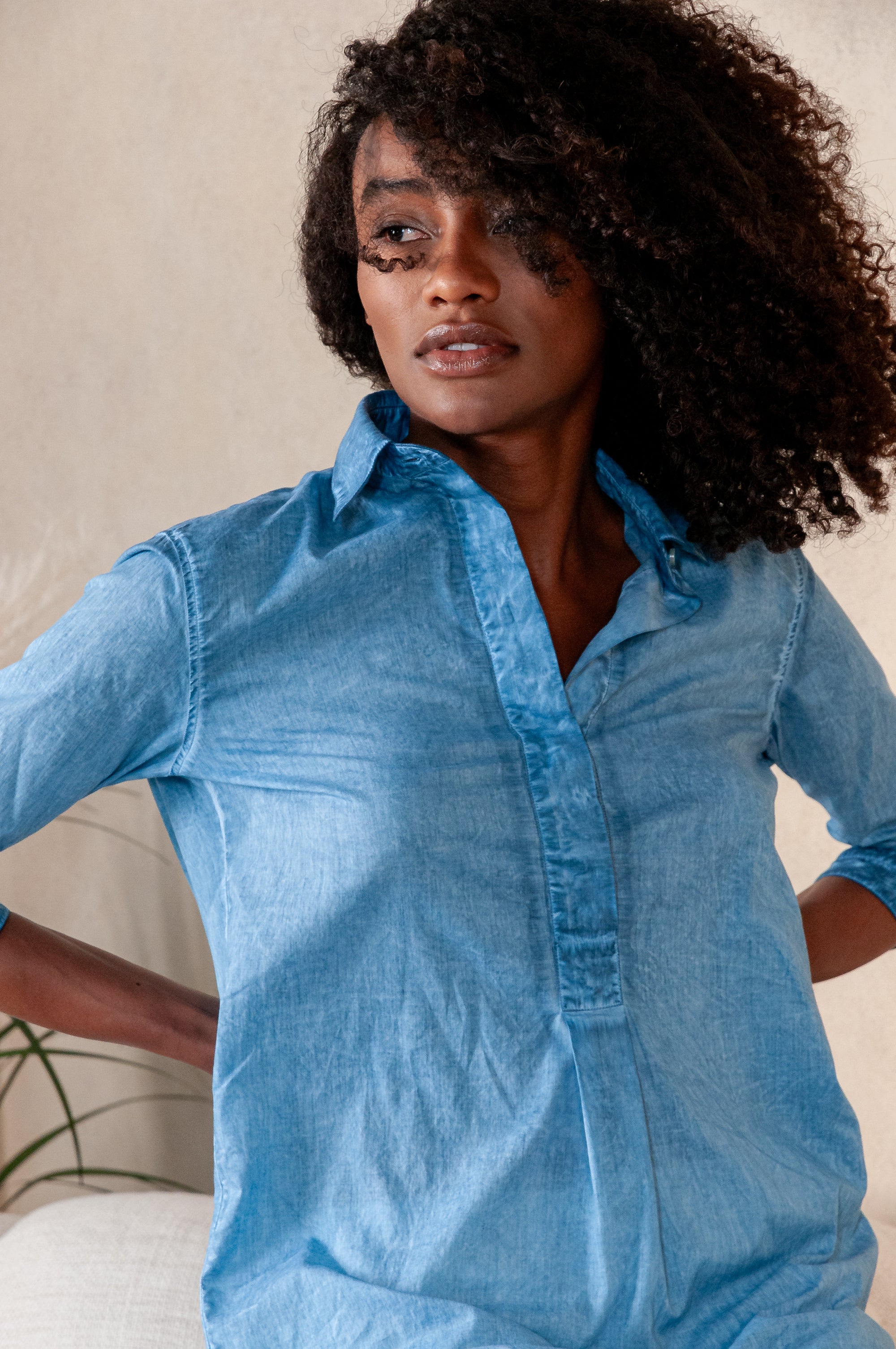 Mini Shirtdress in Breezy Cotton - Profondo