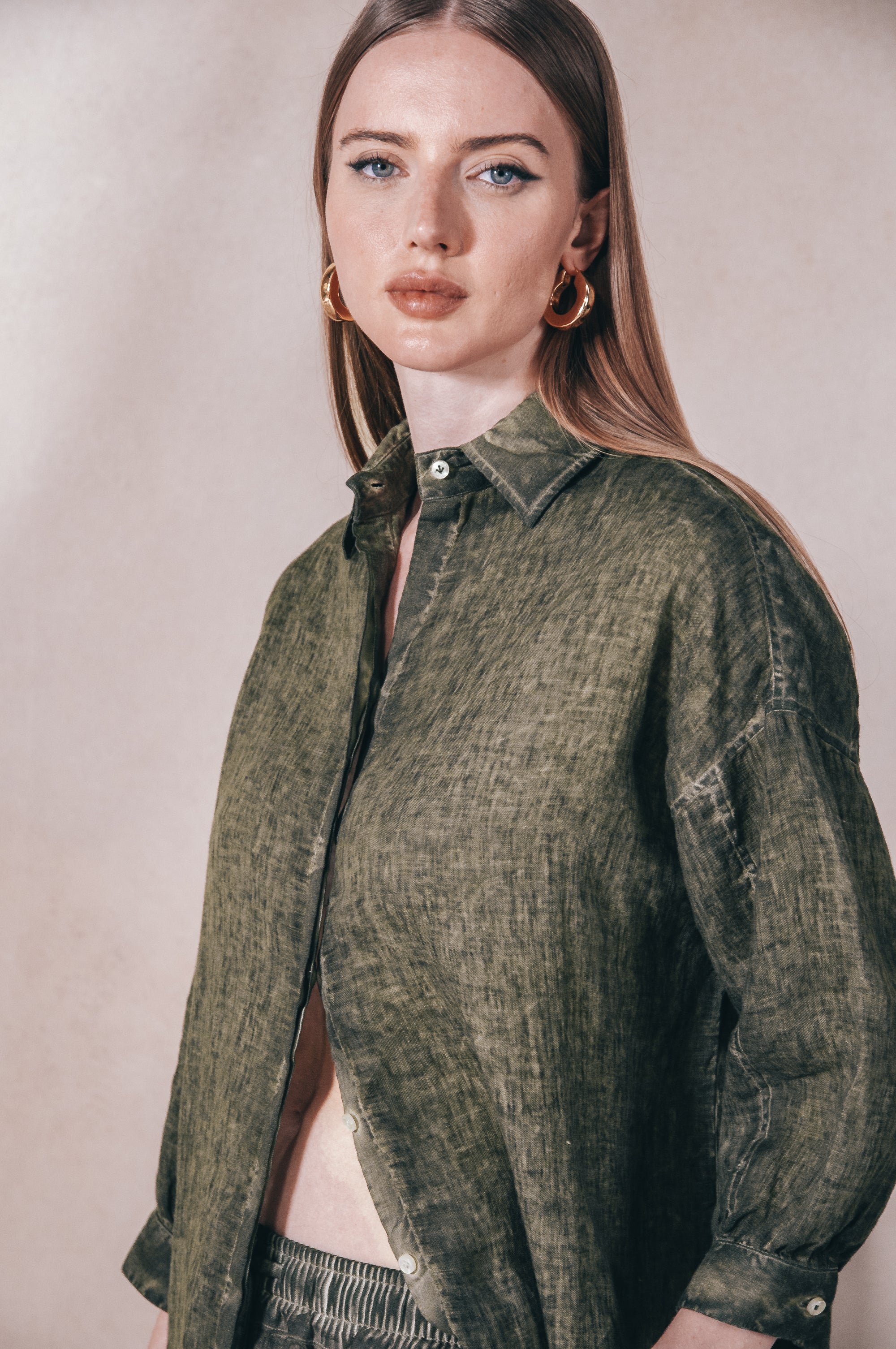 Lady Linen Shirtdress - Willow