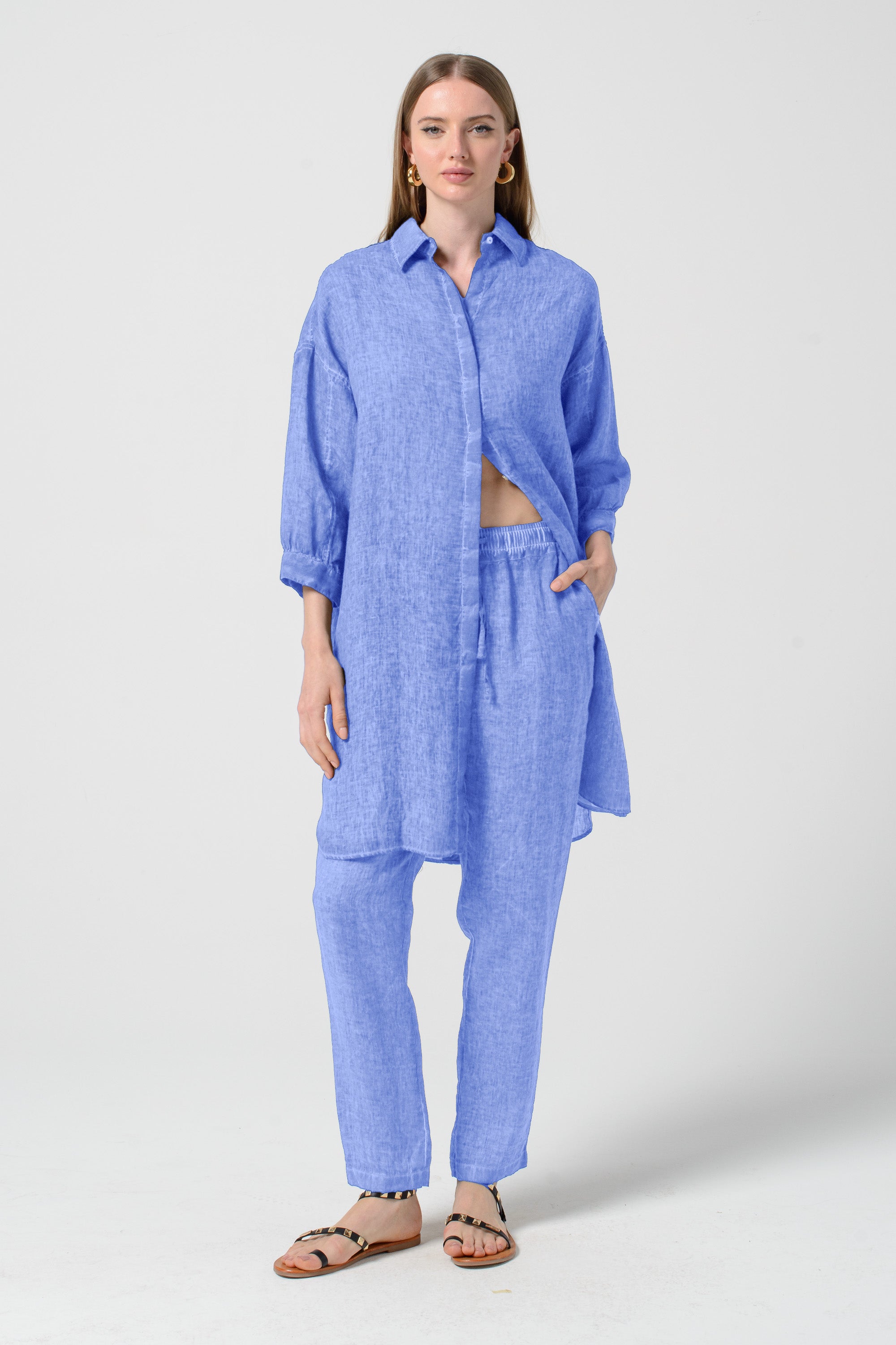 Lady Linen Shirtdress - Bay