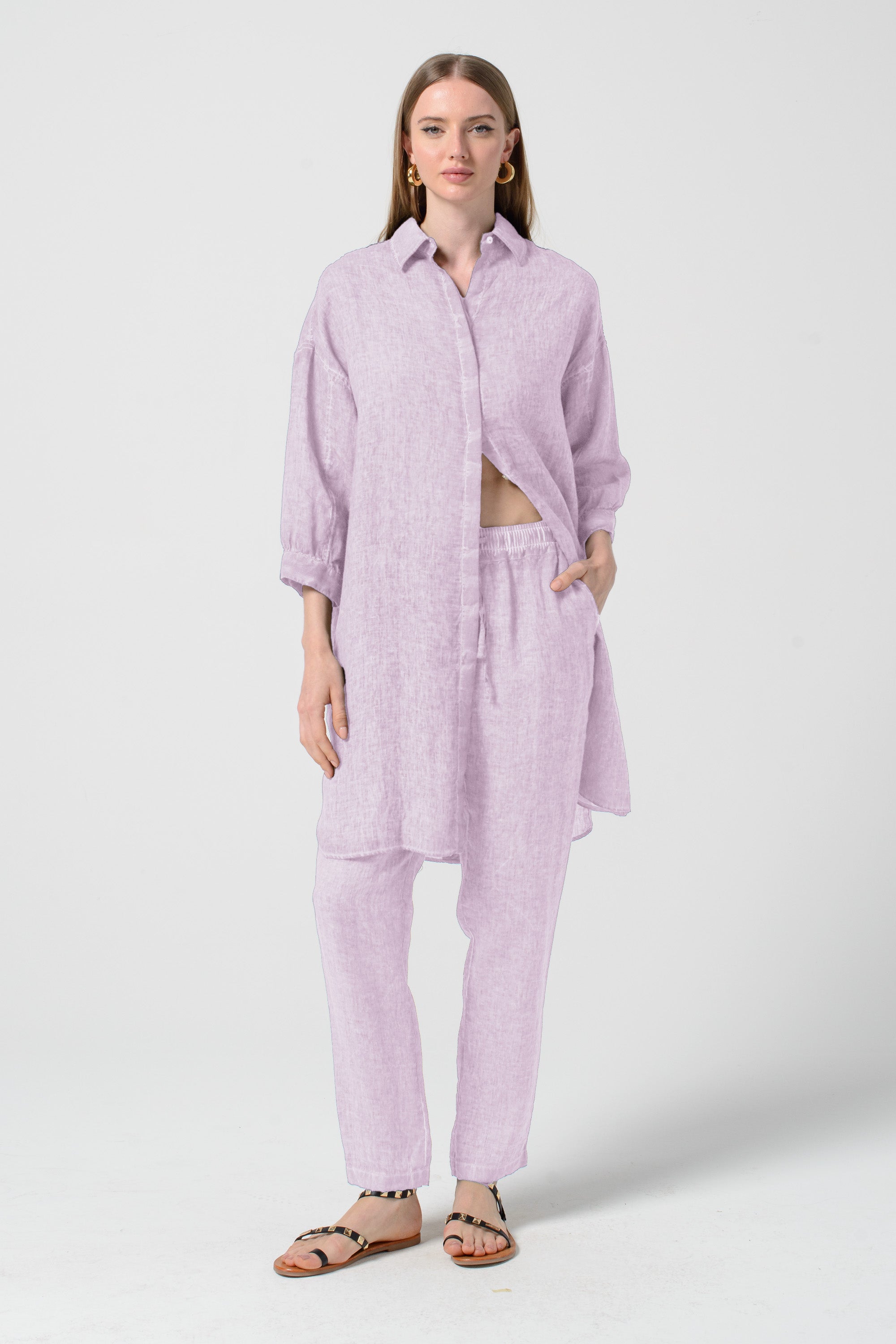 Lady Linen Shirtdress - Flora
