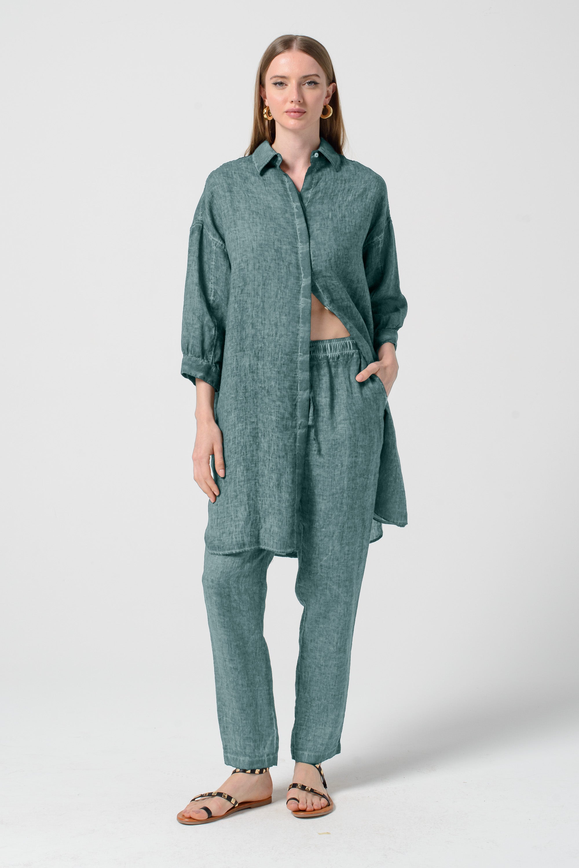 Lady Linen Shirtdress - Marlin