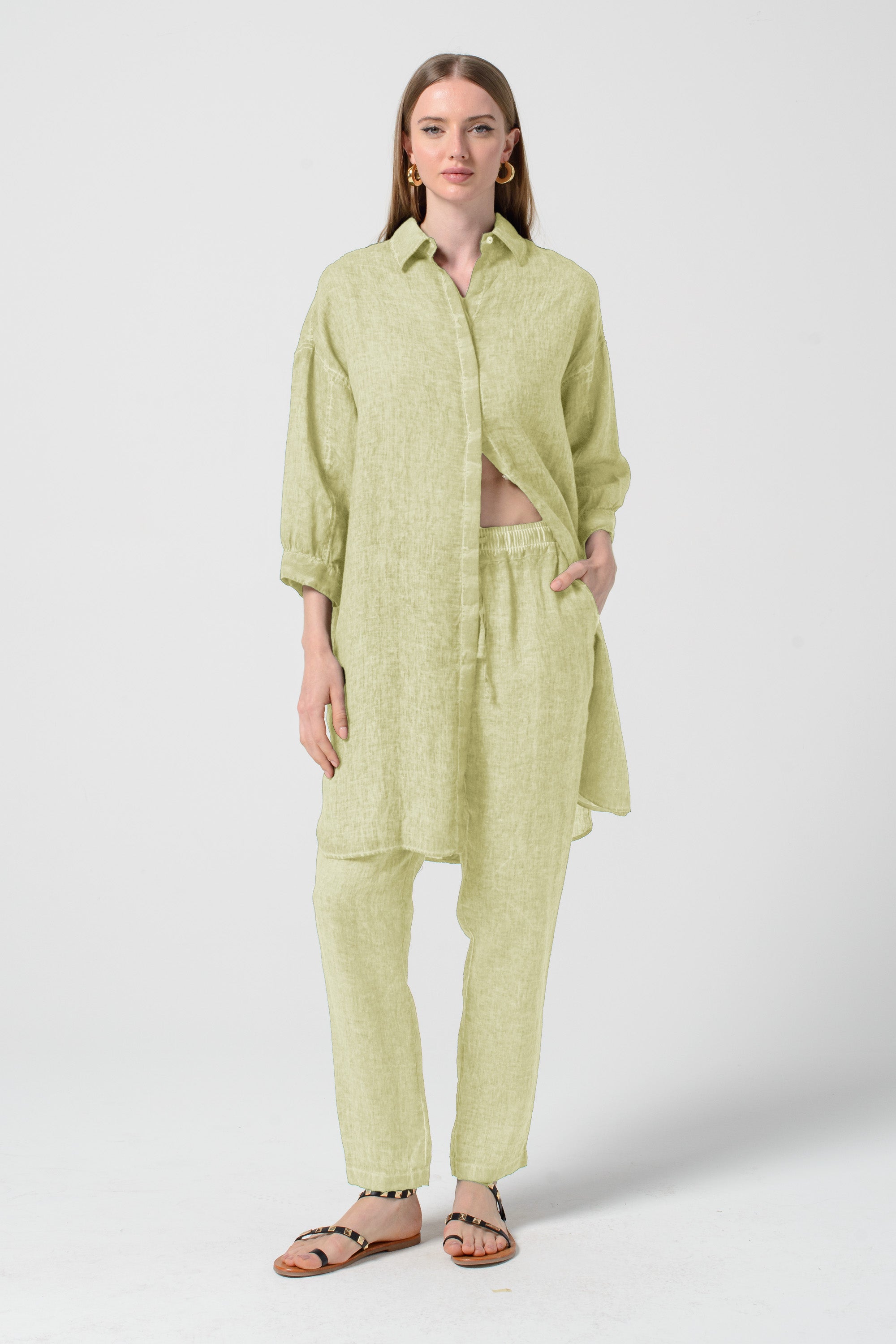 Lady Linen Shirtdress - Pera