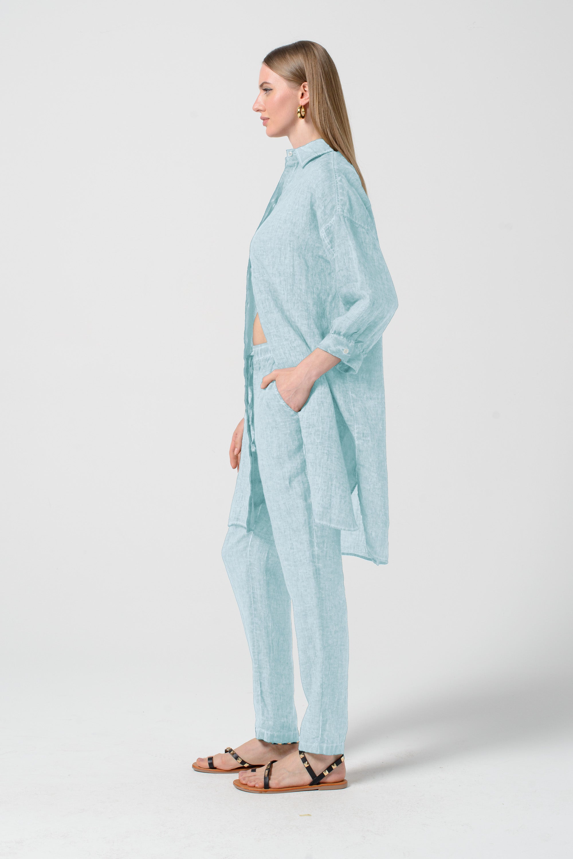 Lady Linen Shirtdress - Barbados