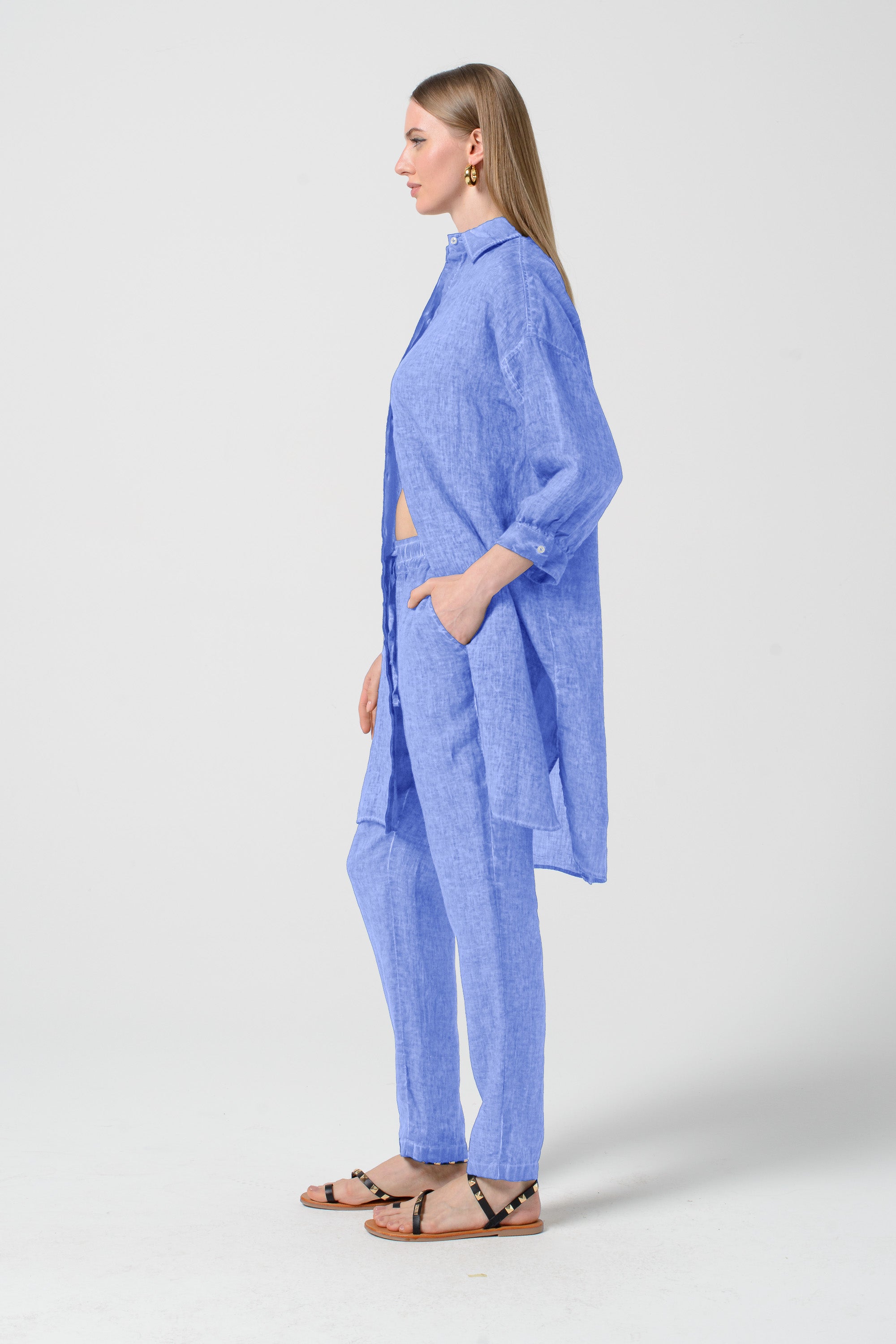 Lady Linen Shirtdress - Bay