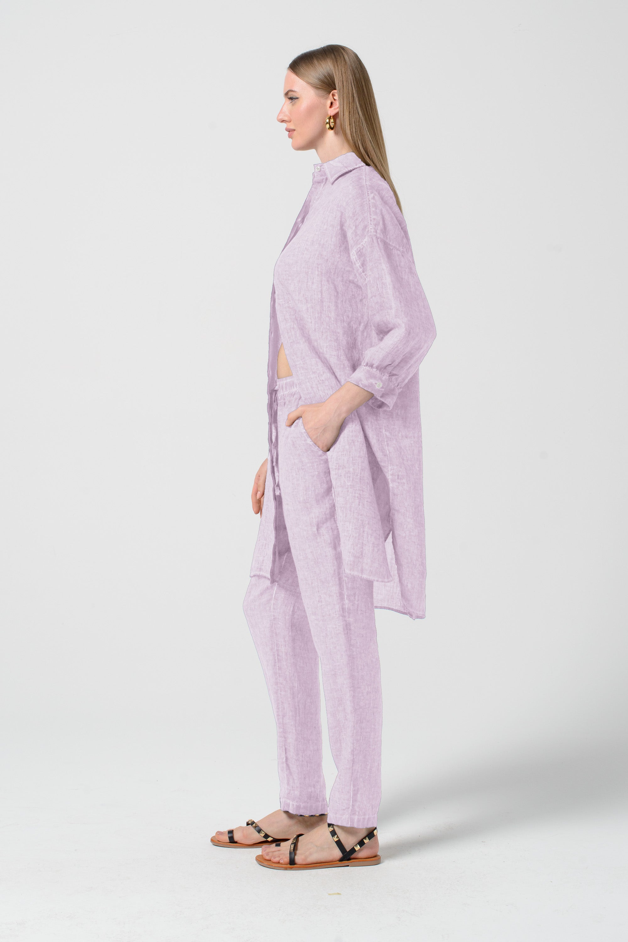 Lady Linen Shirtdress - Flora