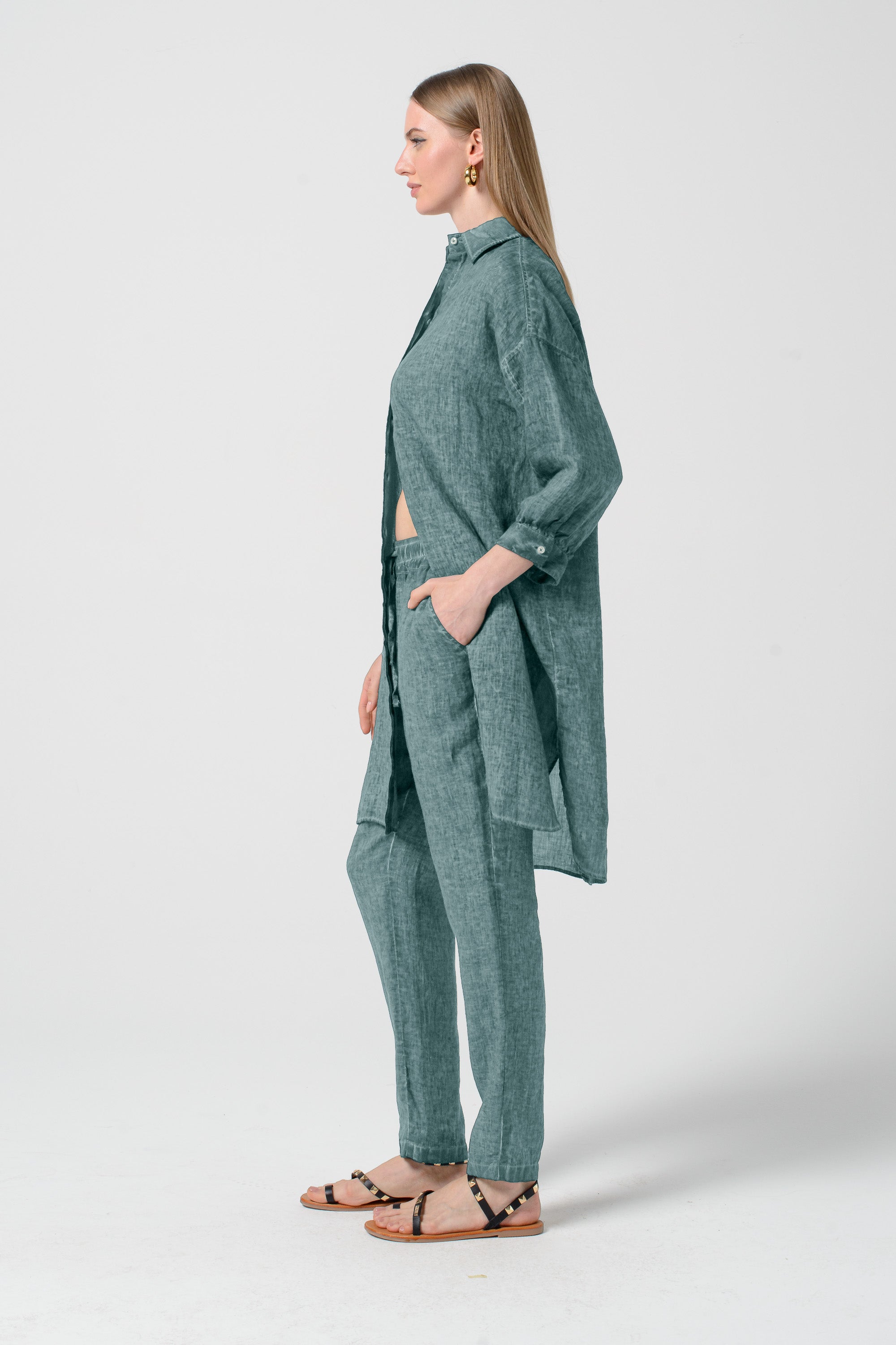 Lady Linen Shirtdress - Marlin