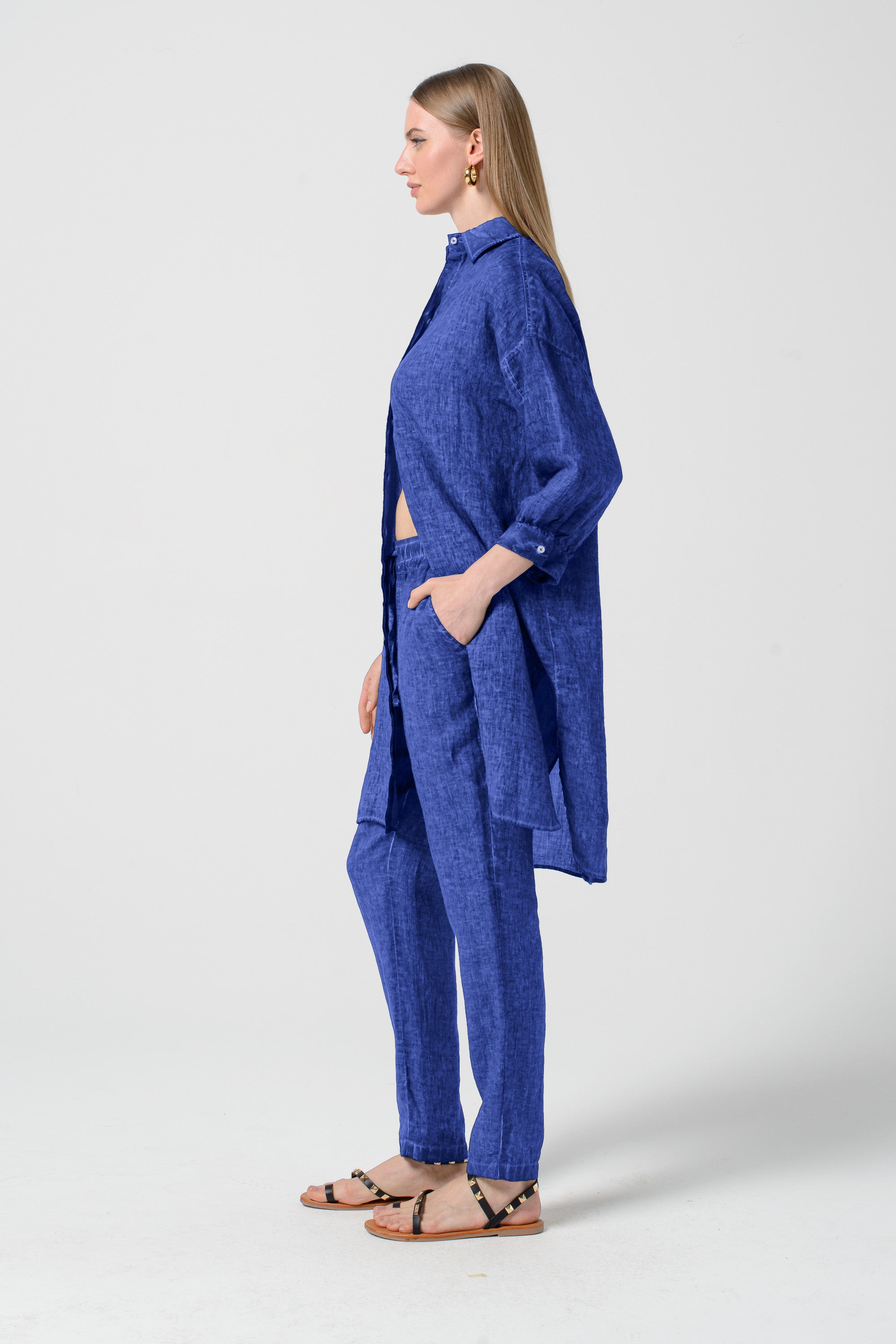 Lady Linen Shirtdress - Pacific