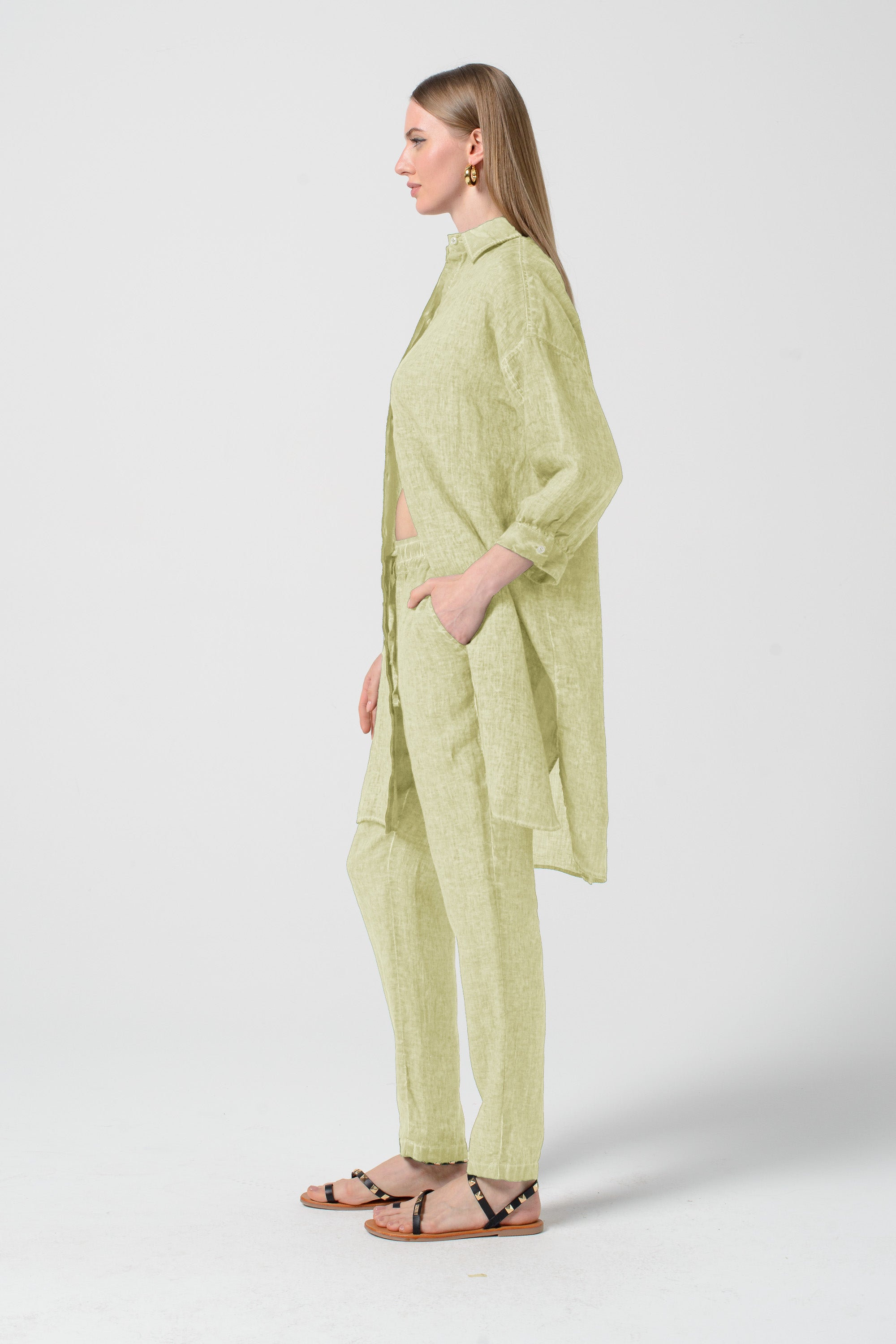 Lady Linen Shirtdress - Pera