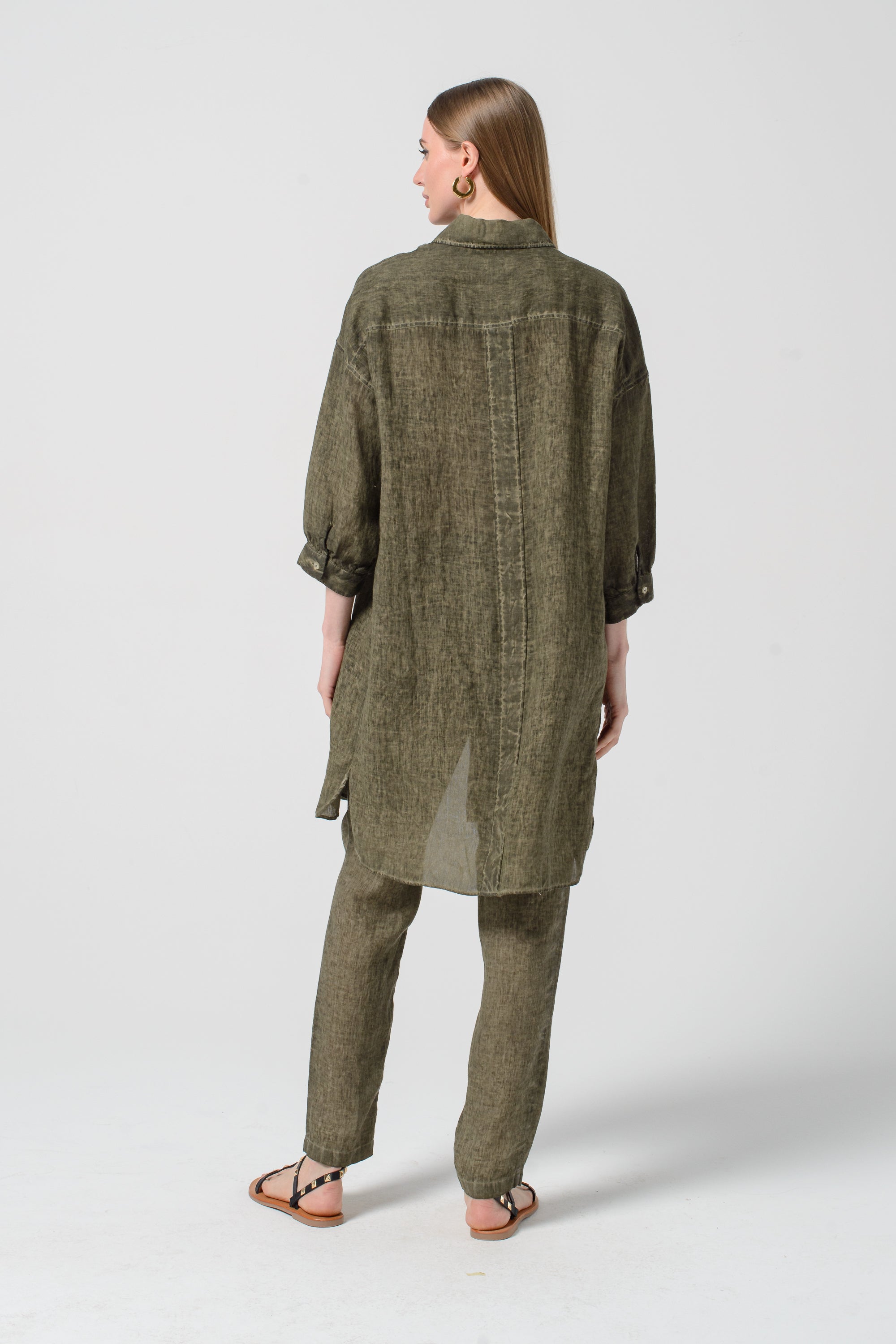 Lady Linen Shirtdress - Willow