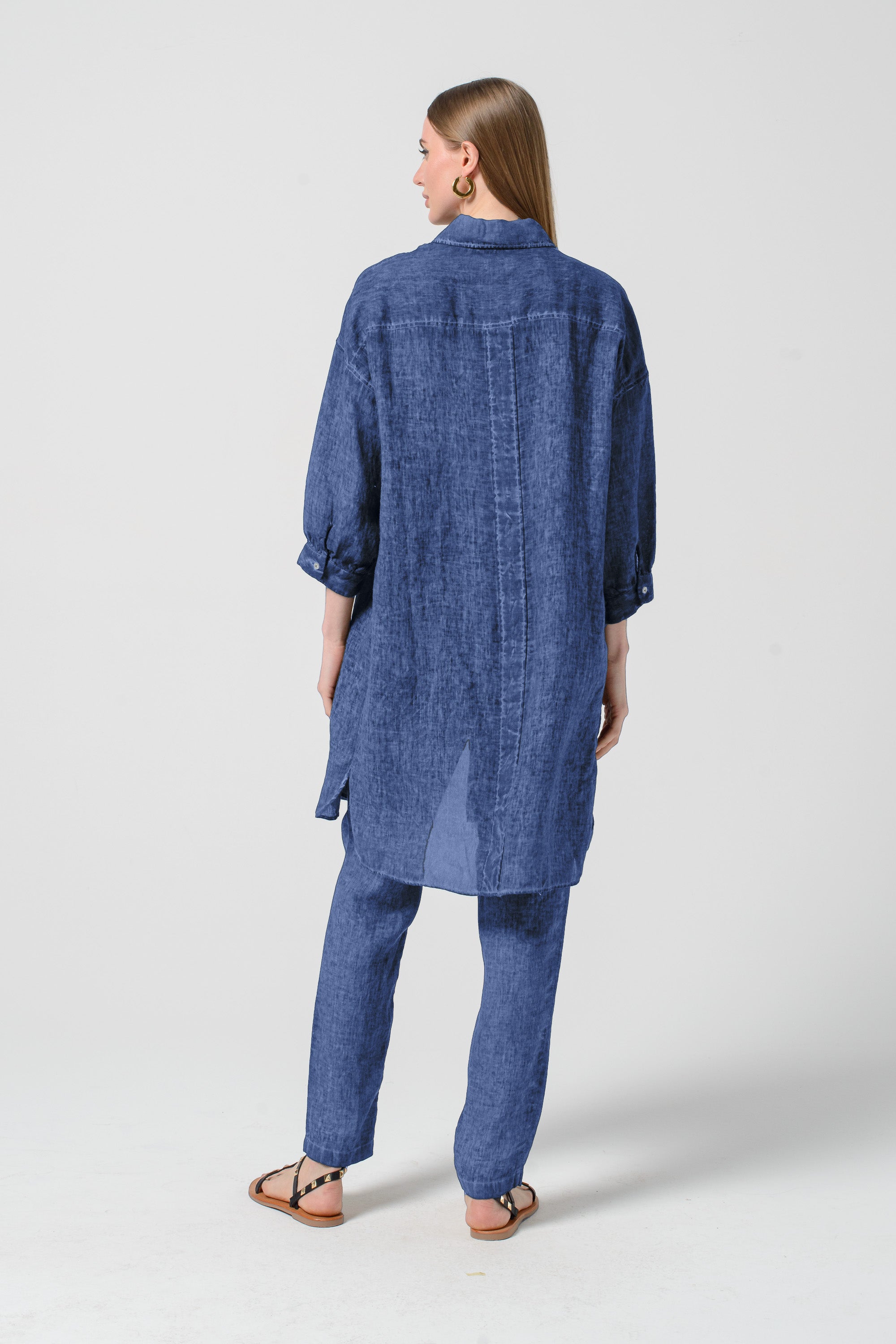 Lady Linen Shirtdress - Nautico