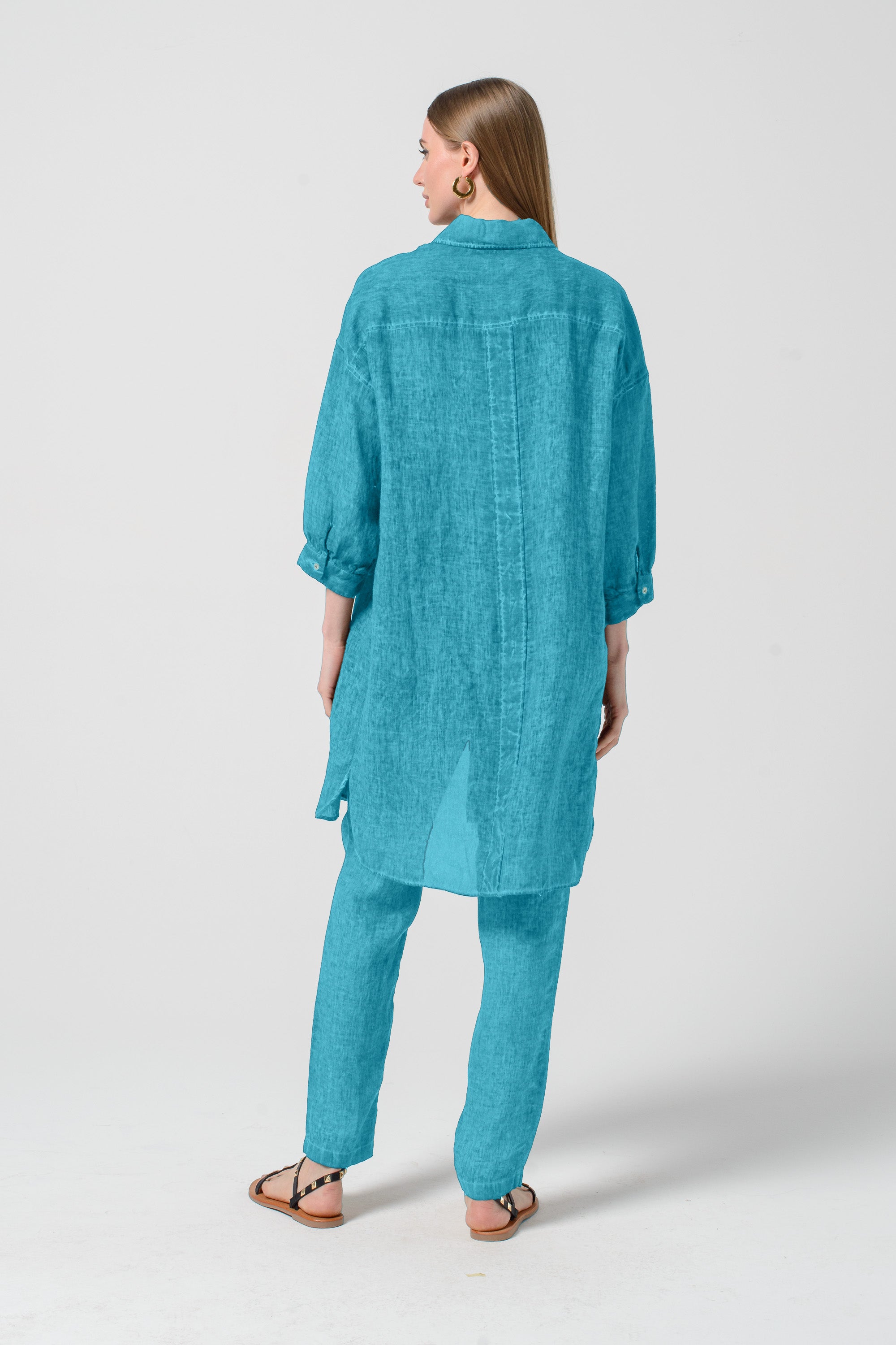 Lady Linen Shirtdress - Nettuno