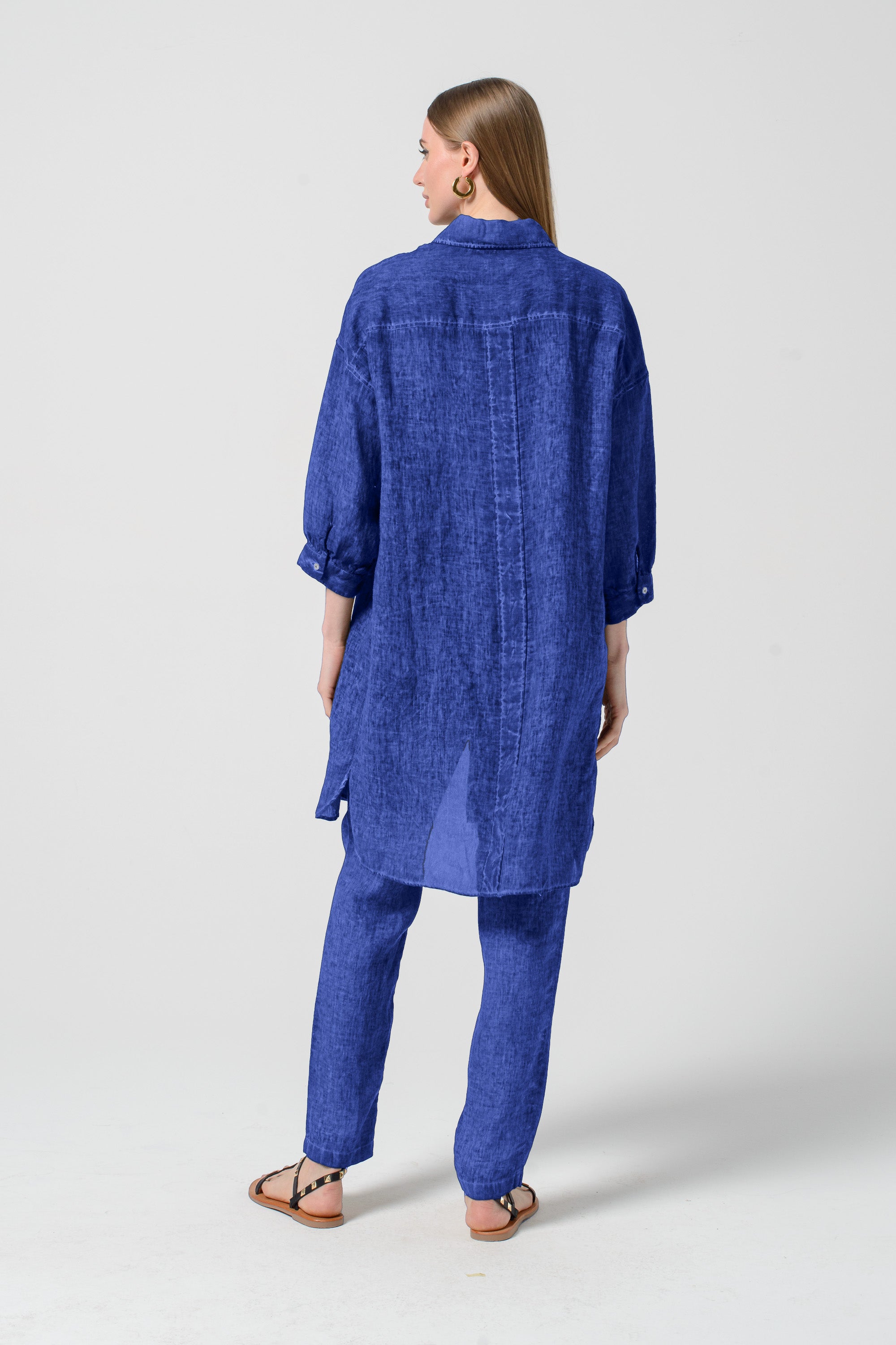 Lady Linen Shirtdress - Pacific