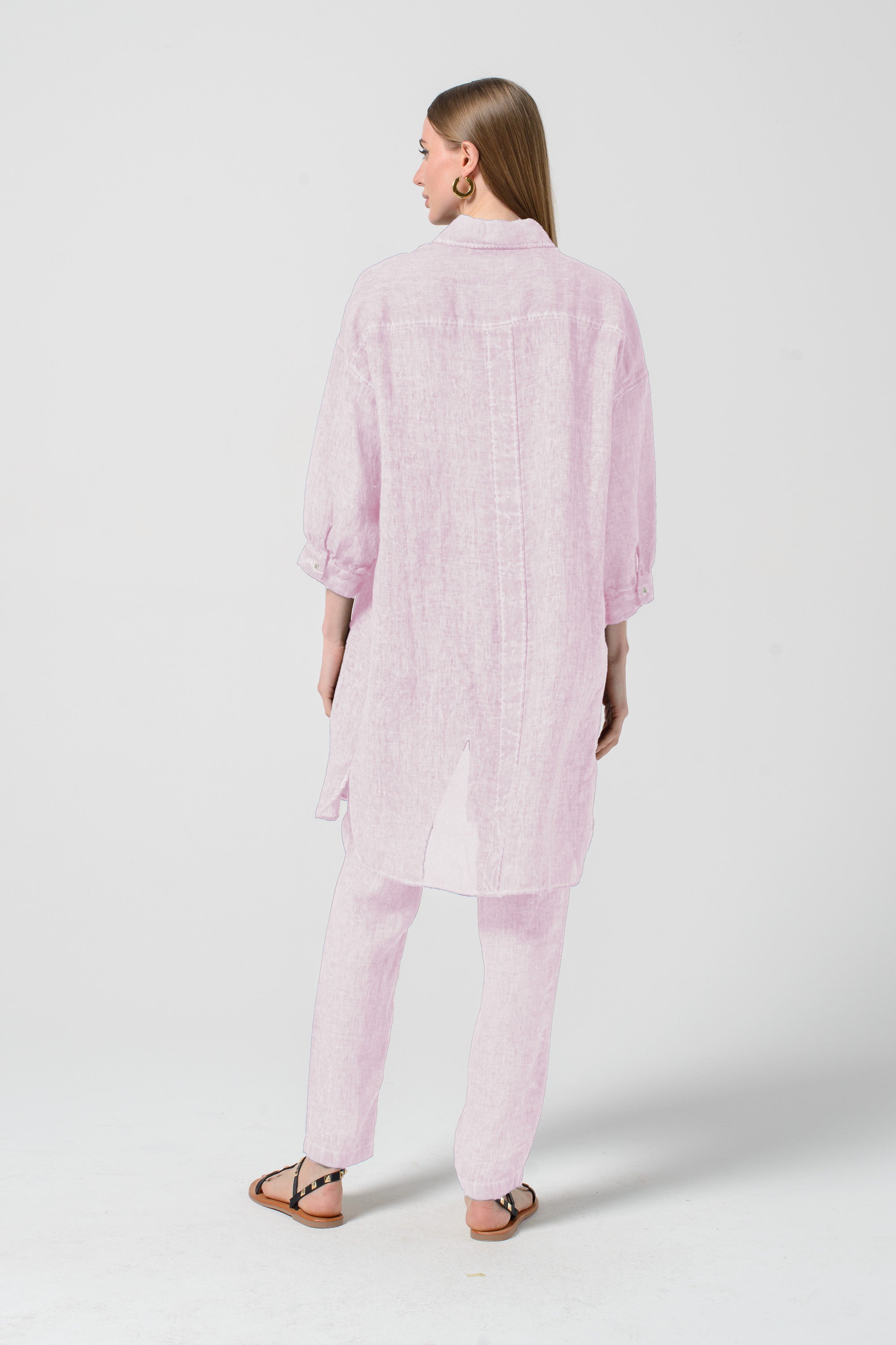 Lady Linen Shirtdress - Rose