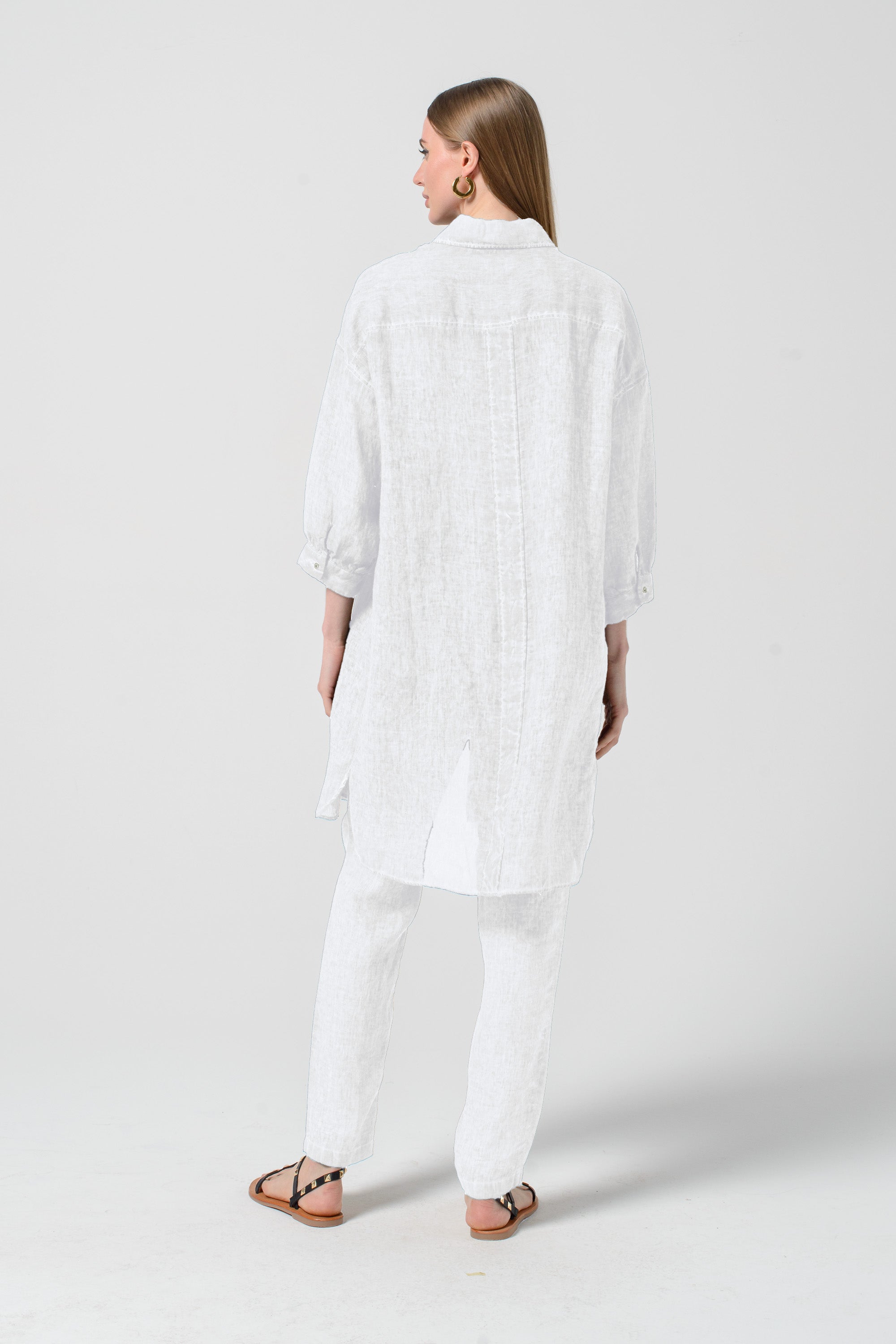 Lady Linen Shirtdress - White